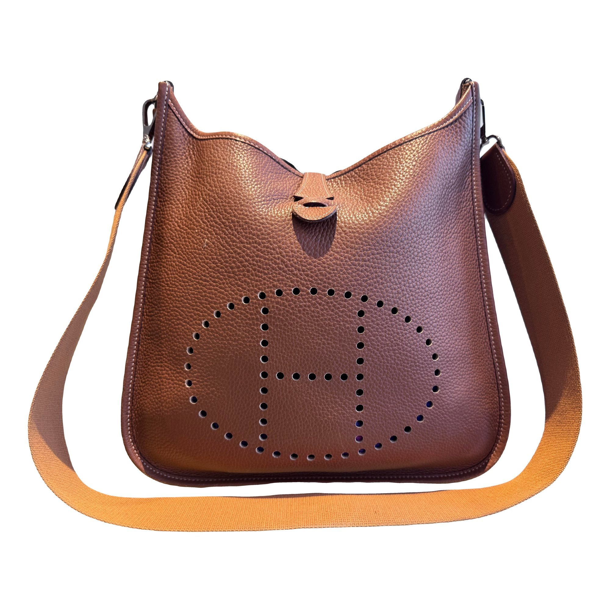 Hermes Evelyne Handbag White 2007