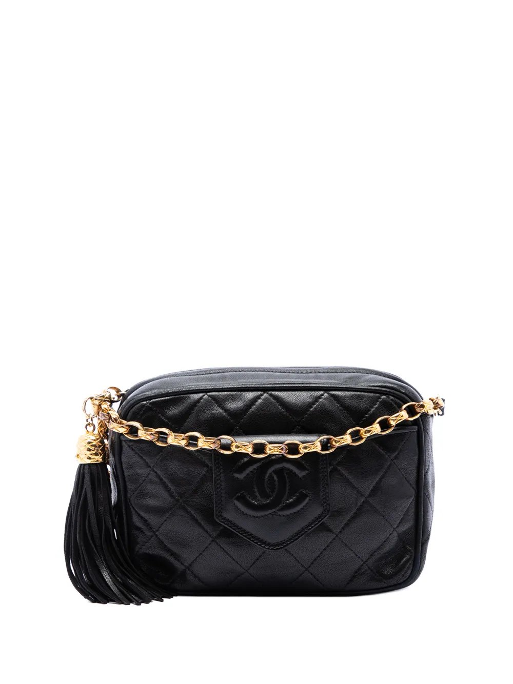 1989-1991 CC Quilted Lambskin Tassel Camera Bag crossbody bag