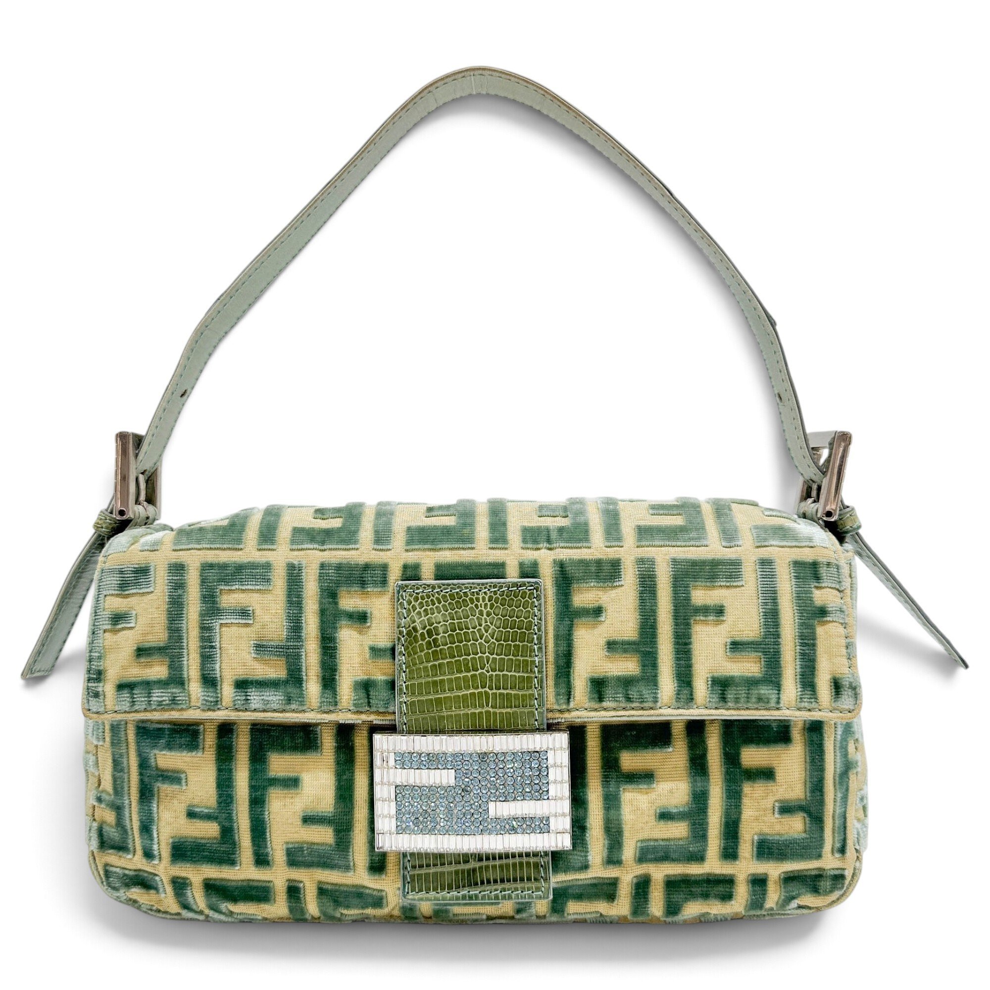 Baguette velvet handbag