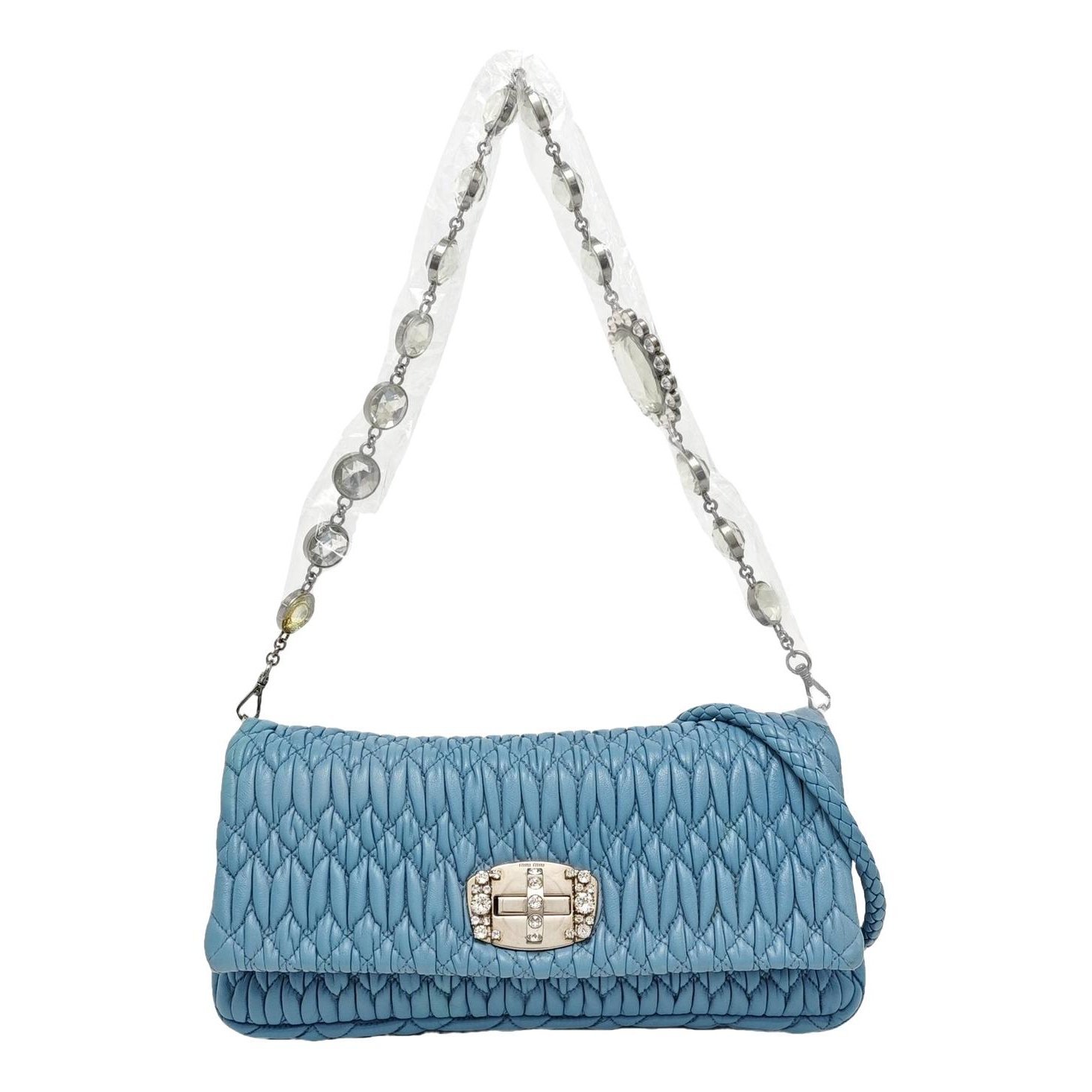 Miu Crystal leather handbag