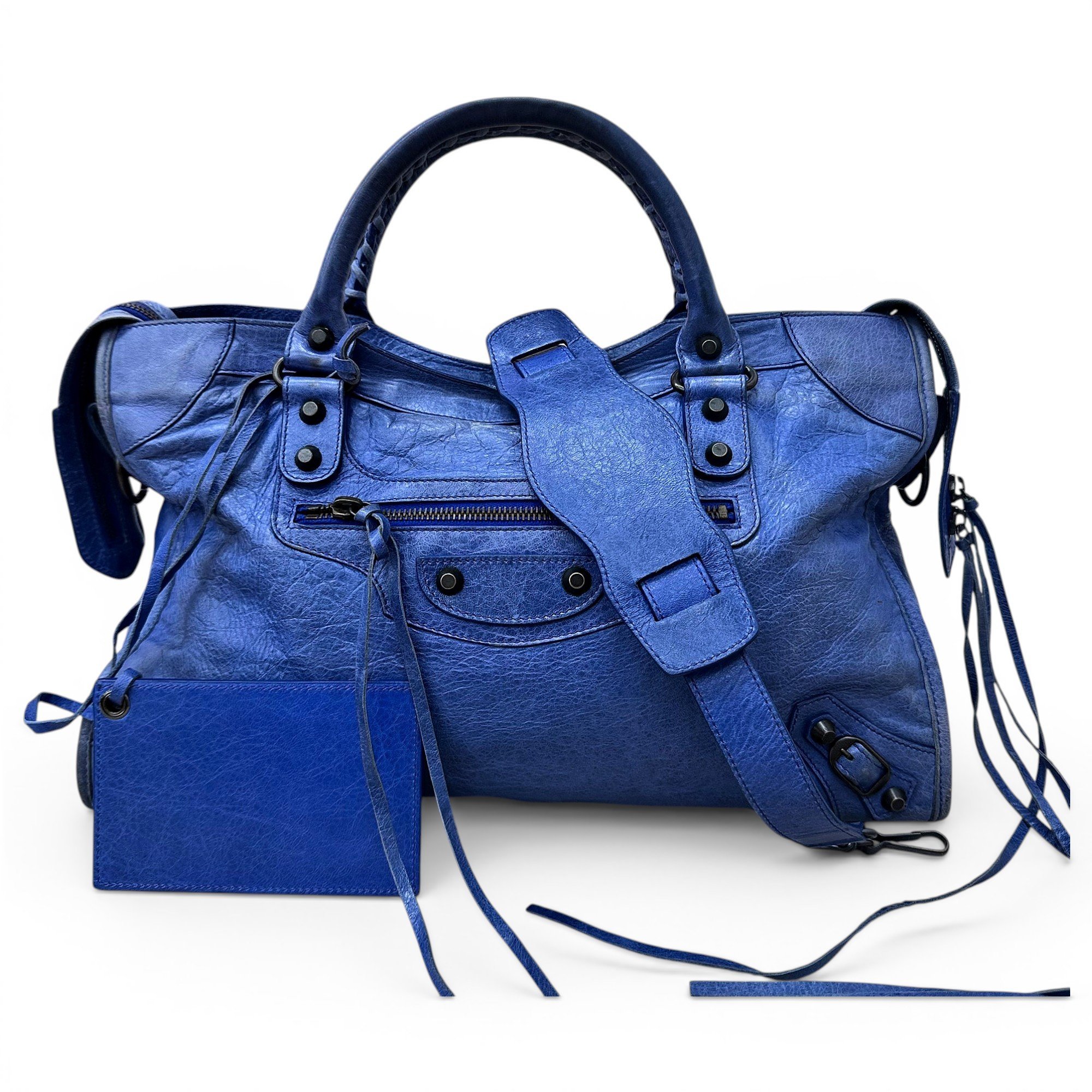 City leather handbag