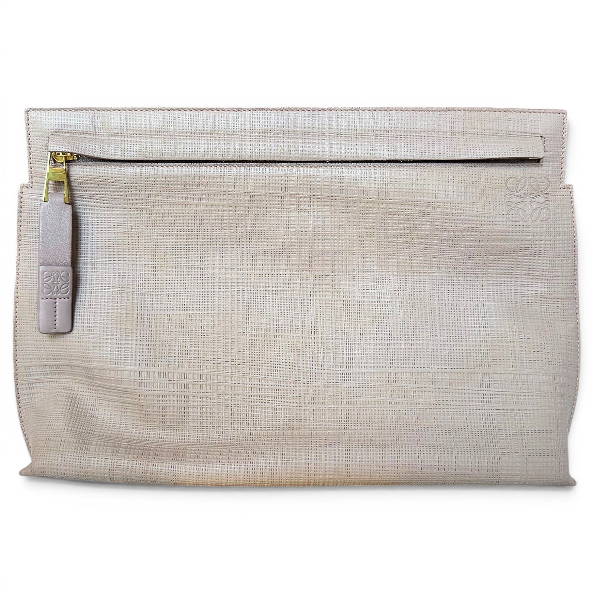 T Pouch leather clutch bag