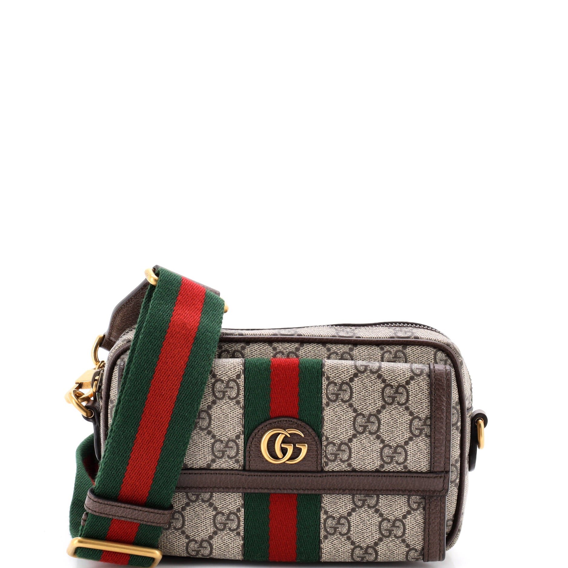 Ophidia Front Pocket Camera Bag GG Coated Canvas Mini