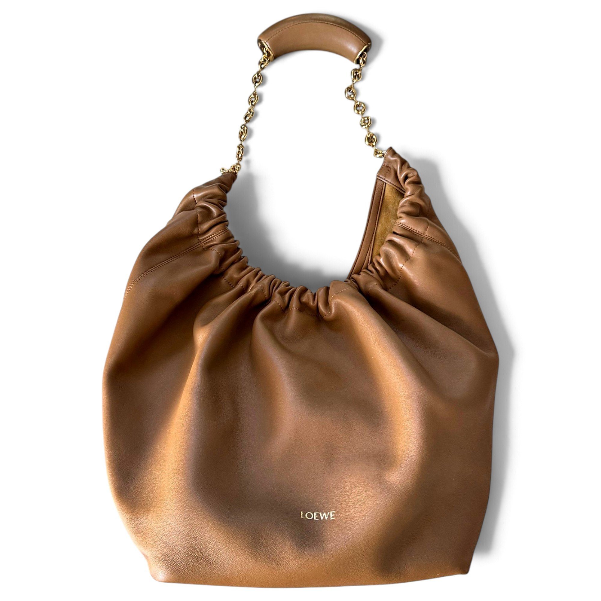 Squeeze leather handbag