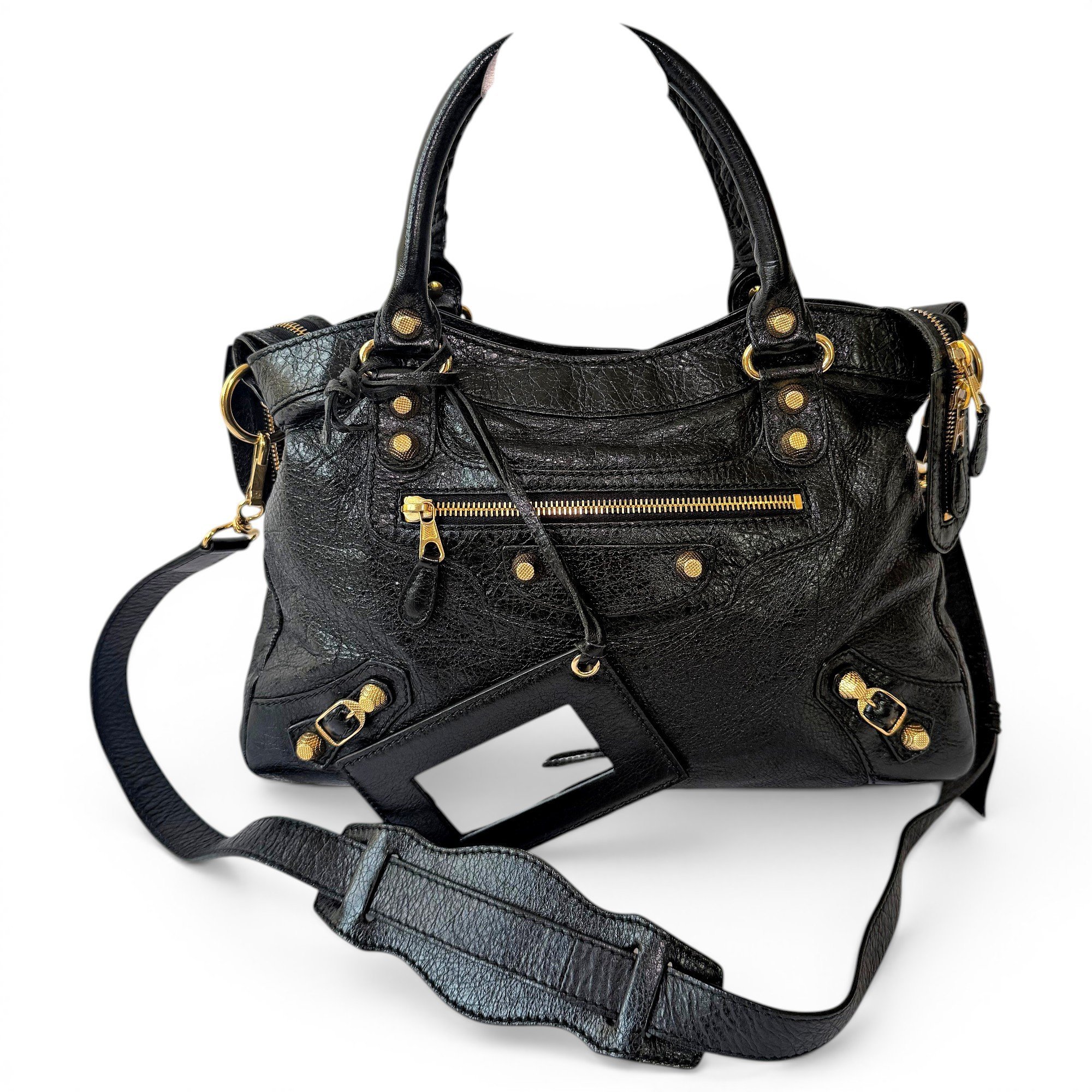 Town leather handbag