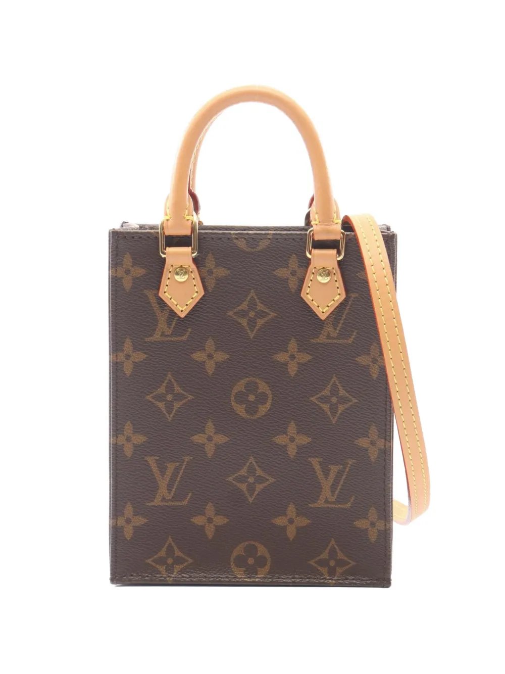 2021 Petite Sac Plat Monogram leather tote bag