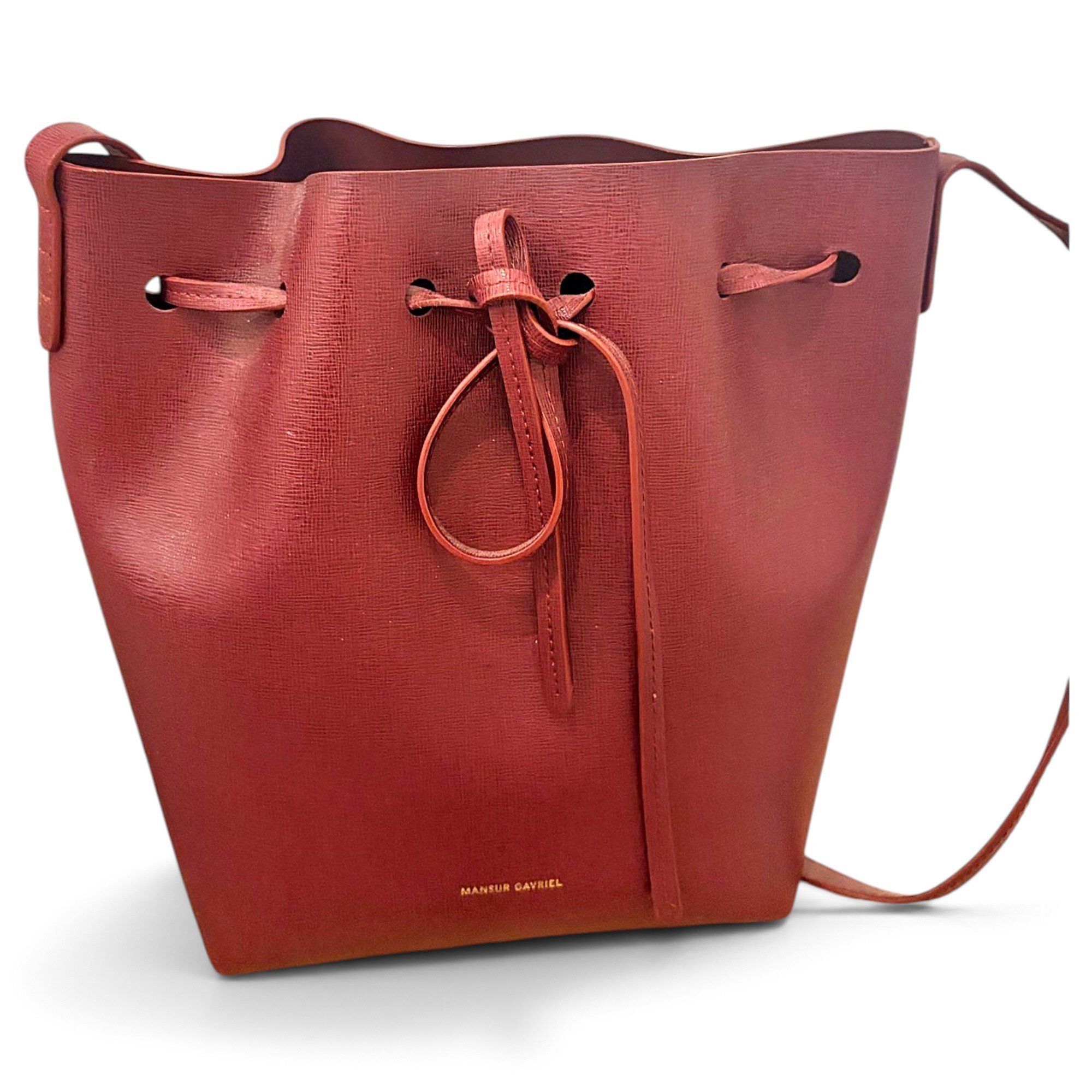 Bucket leather crossbody bag