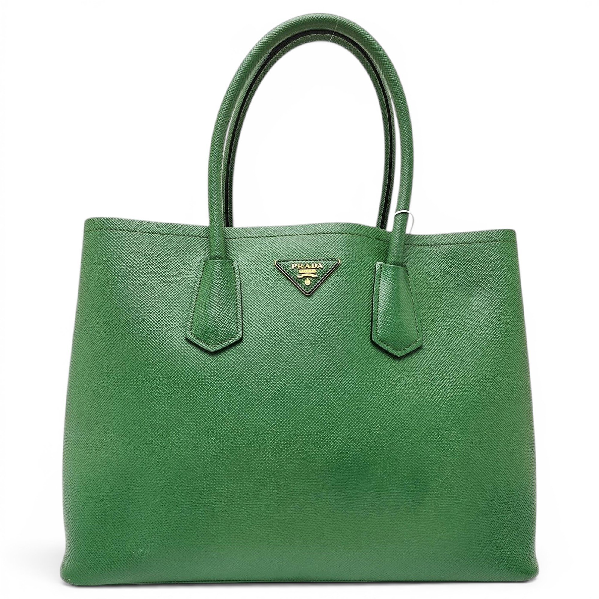 Double leather handbag