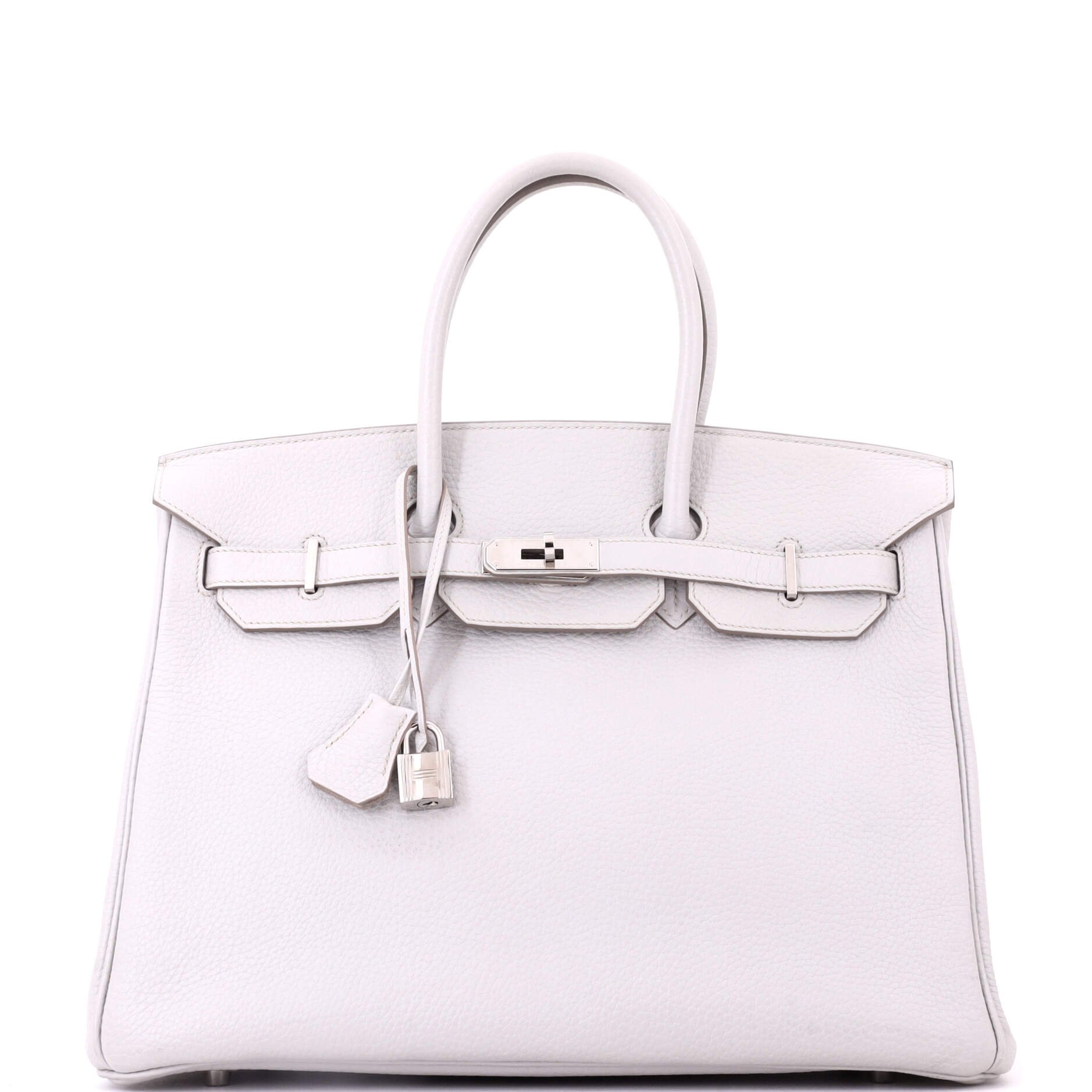 Hermes Birkin Handbag Grey Clemence with Palladium Hardware 35