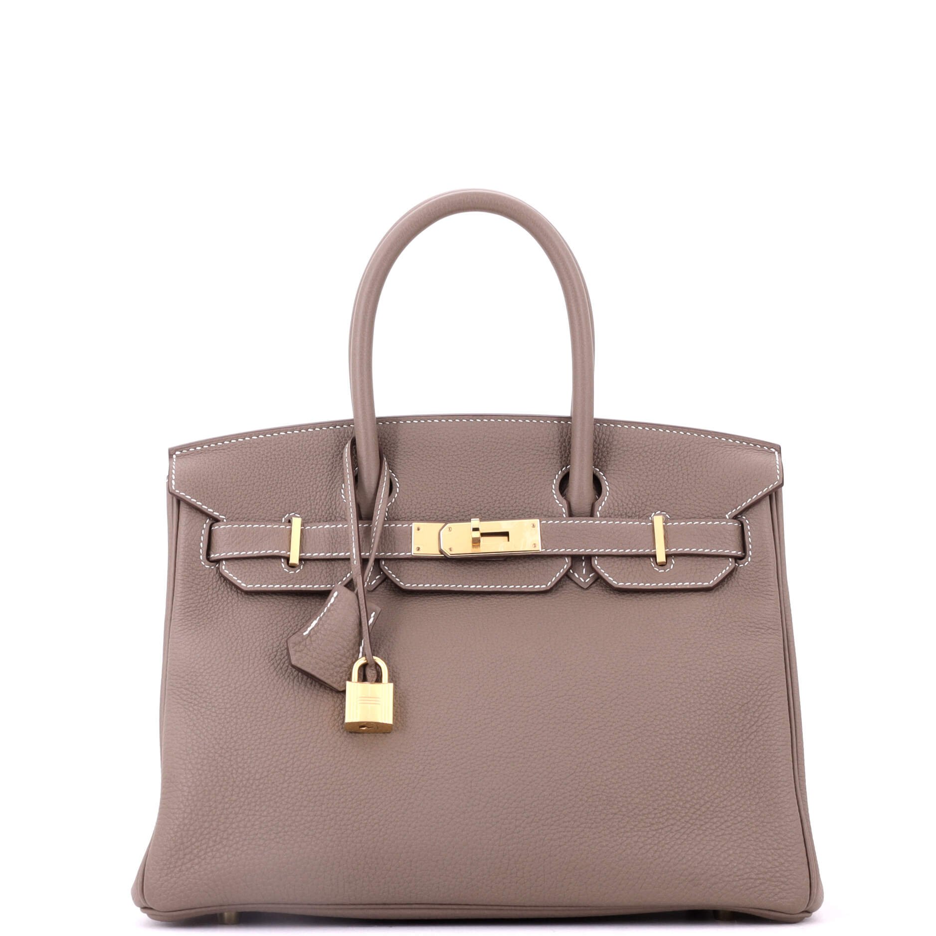 Birkin Handbag Grey Togo with Gold Hardware 30