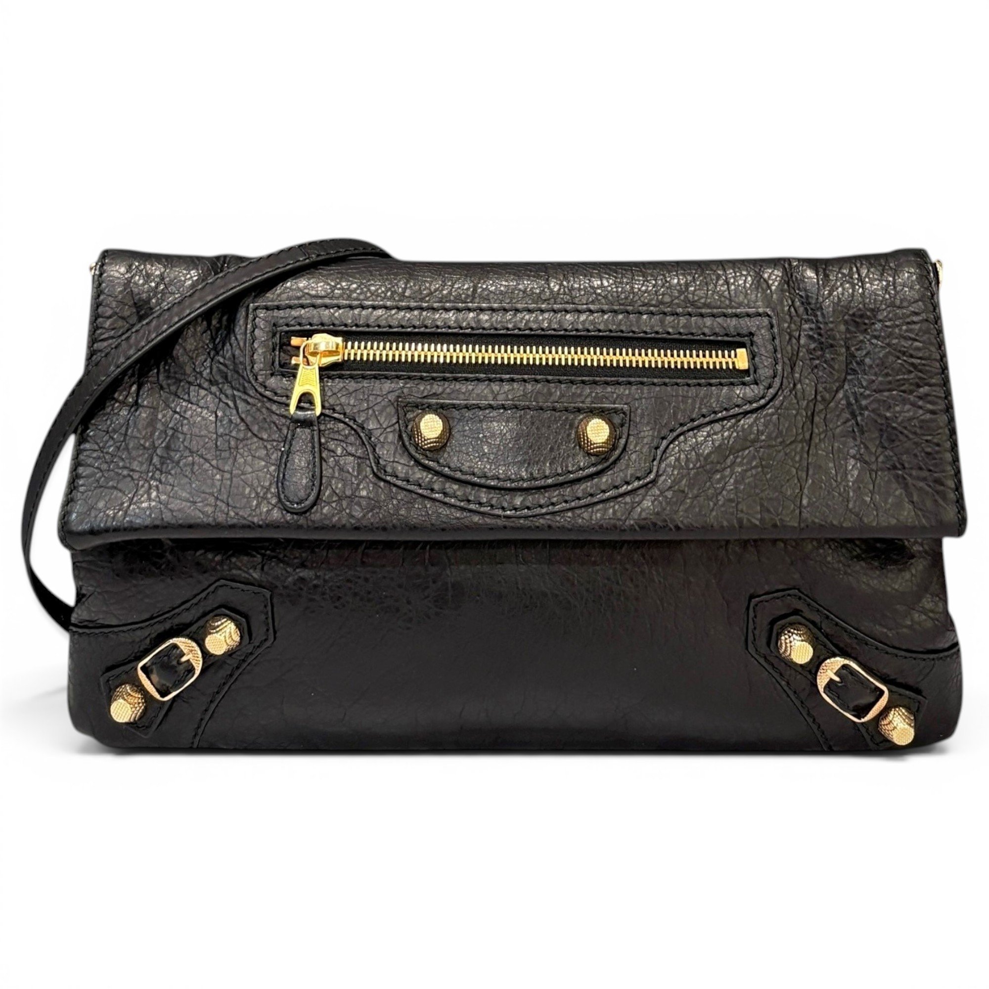 Envelop leather clutch bag