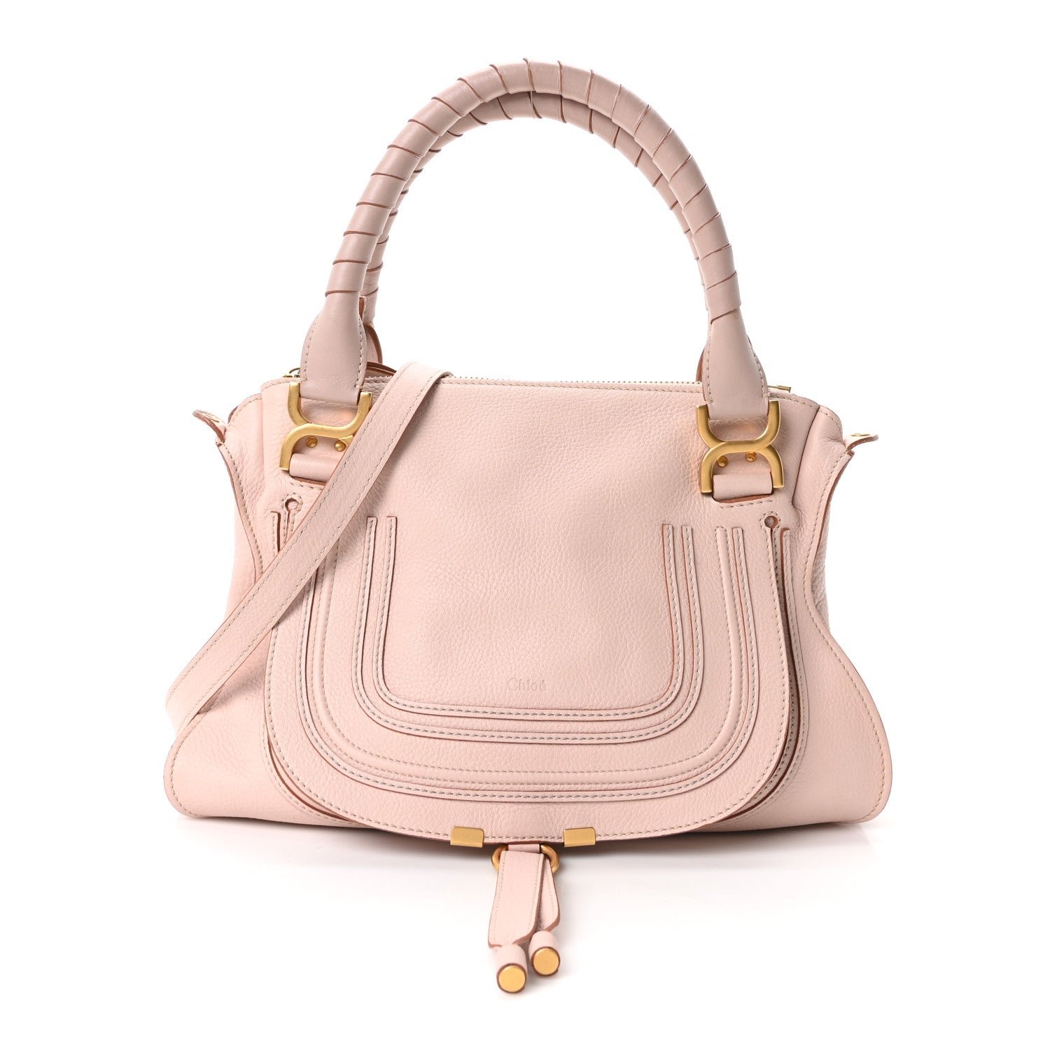 Chloe Calfskin Medium Marcie Satchel Nude Pink