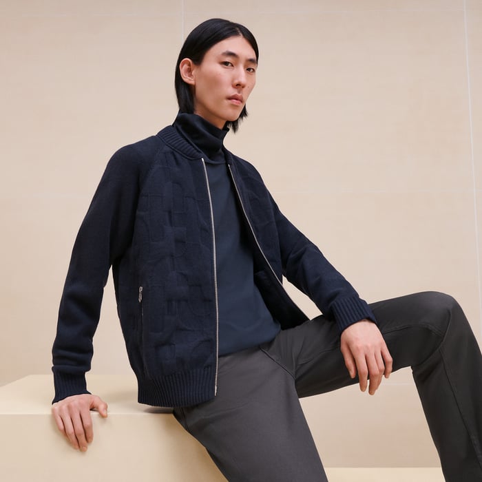"Maillon puzzle 3D" zipped jacket