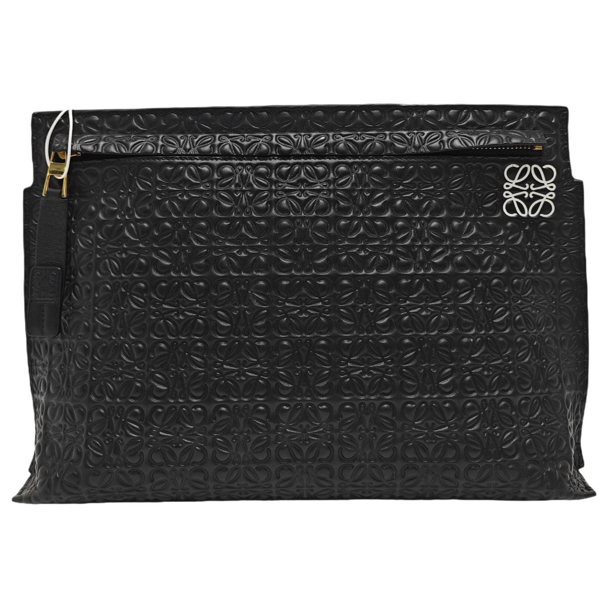 T Pouch leather clutch bag