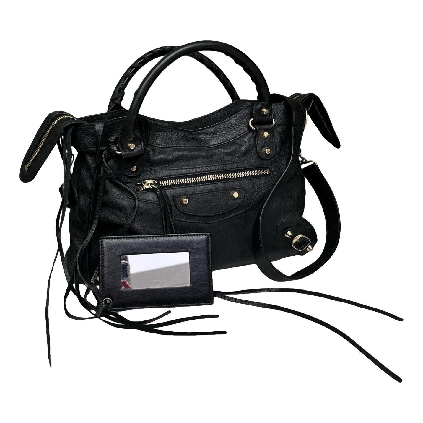 City leather handbag