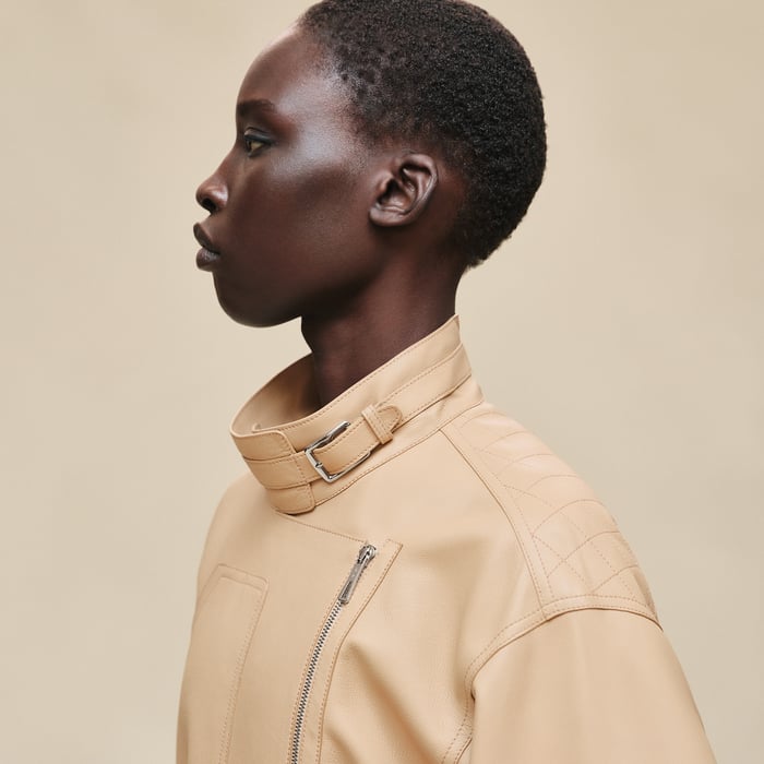 Beige Cajou Short Parka Coat