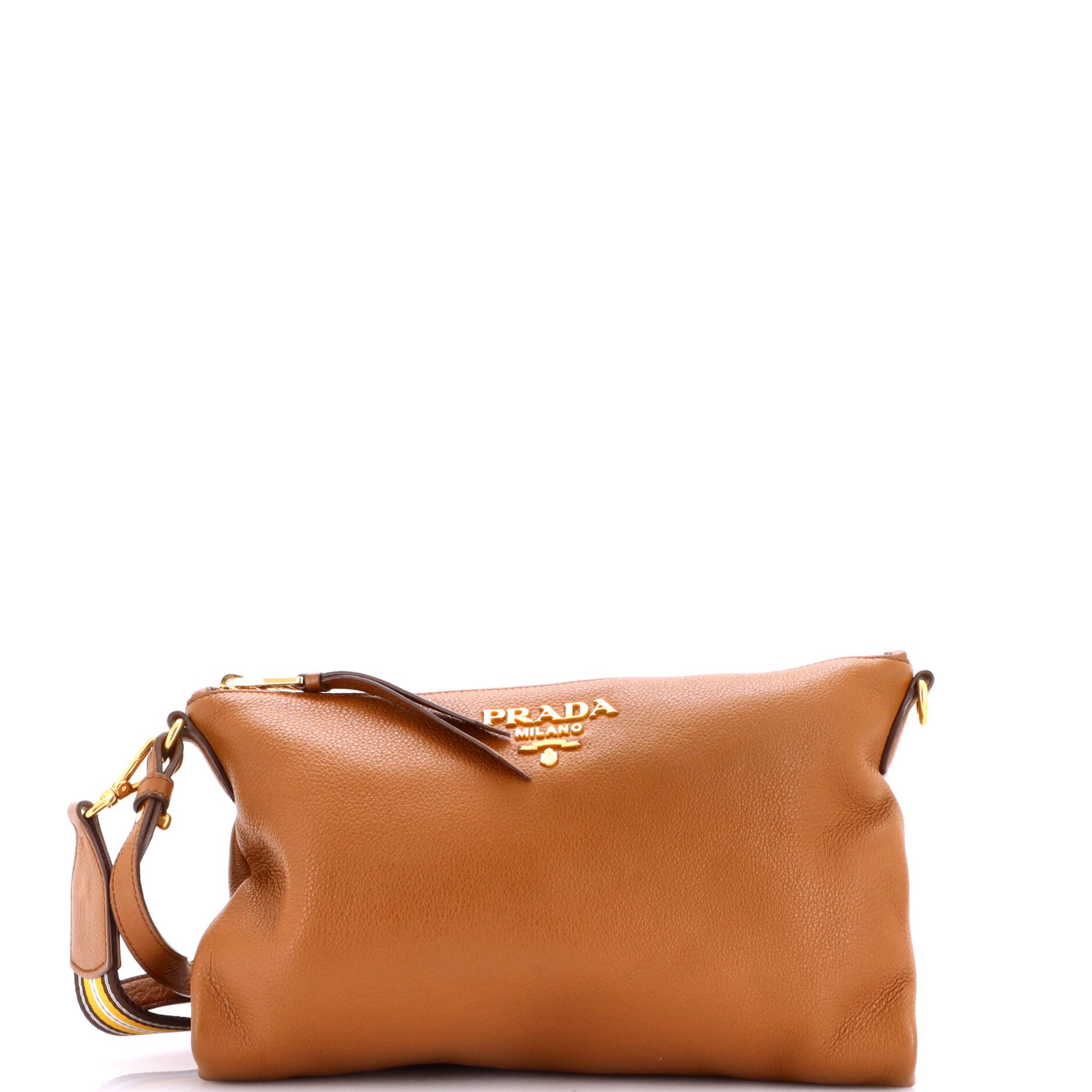 Dual Strap Flat Crossbody Bag Vitello Daino Medium