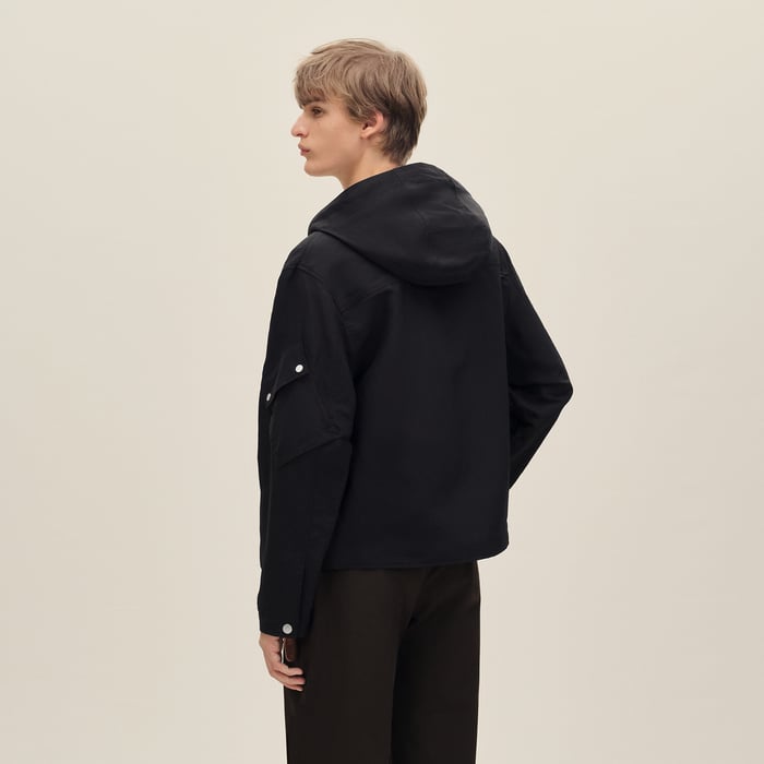 Noir Zipped Hooded Jacket