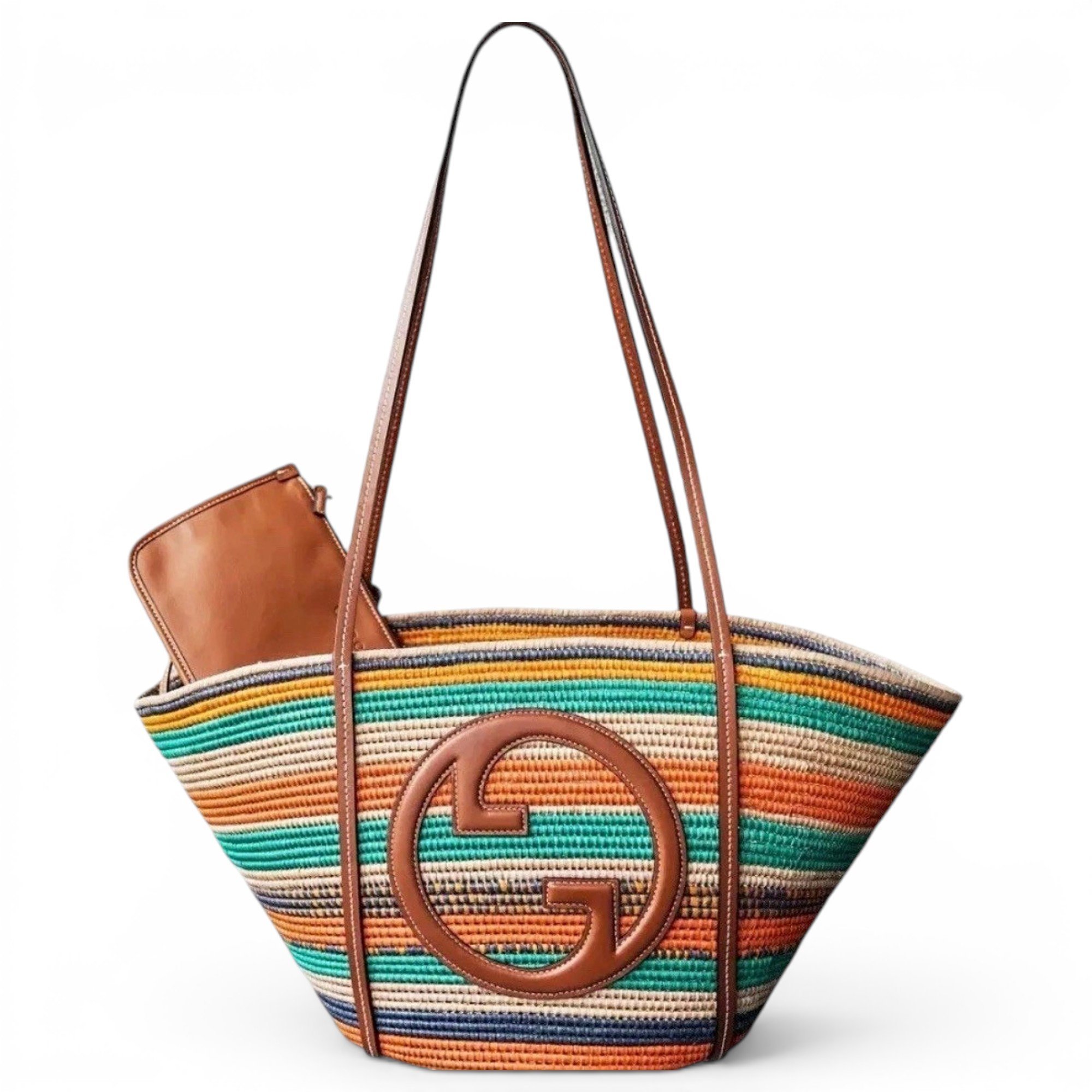 Interlocking leather handbag