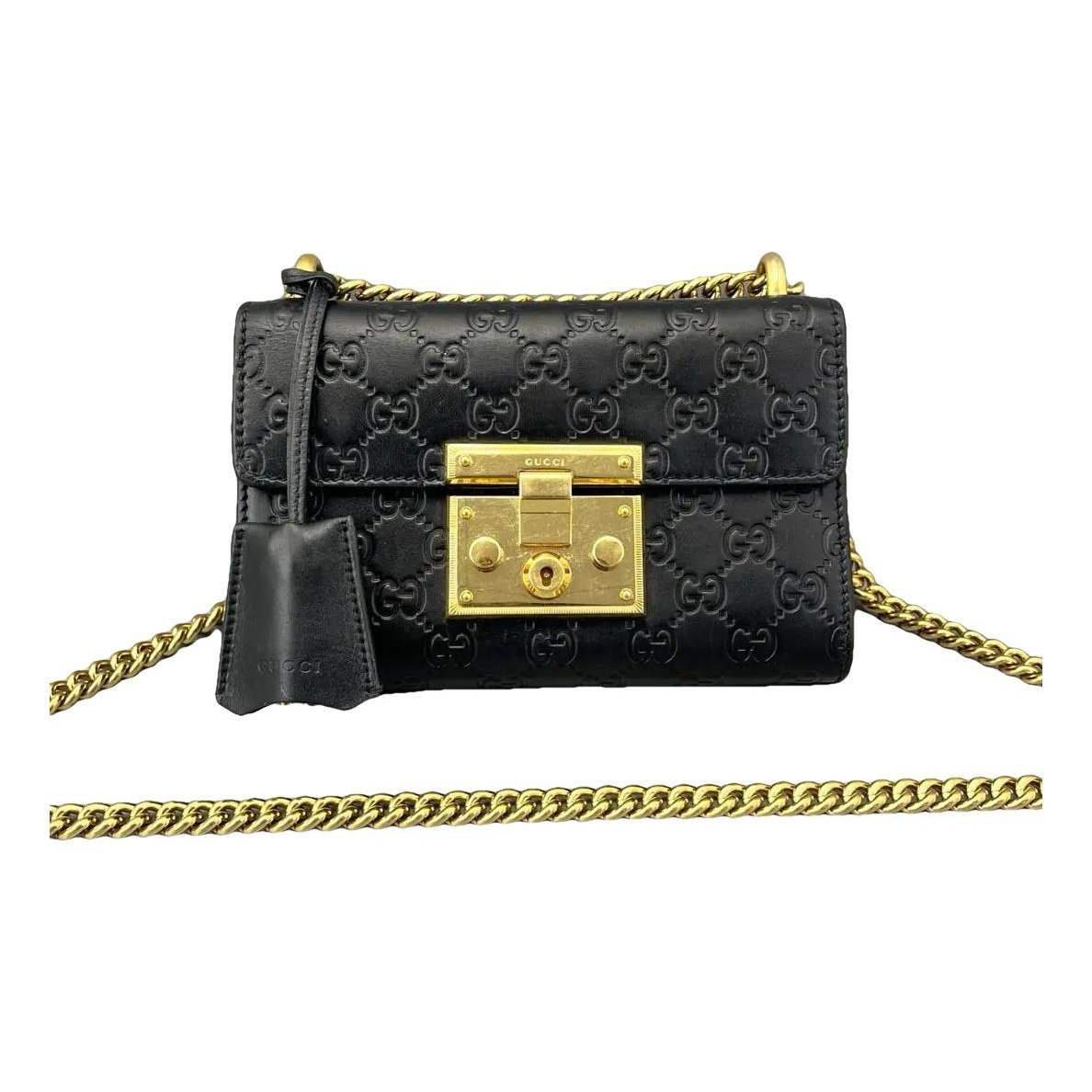 Padlock leather handbag