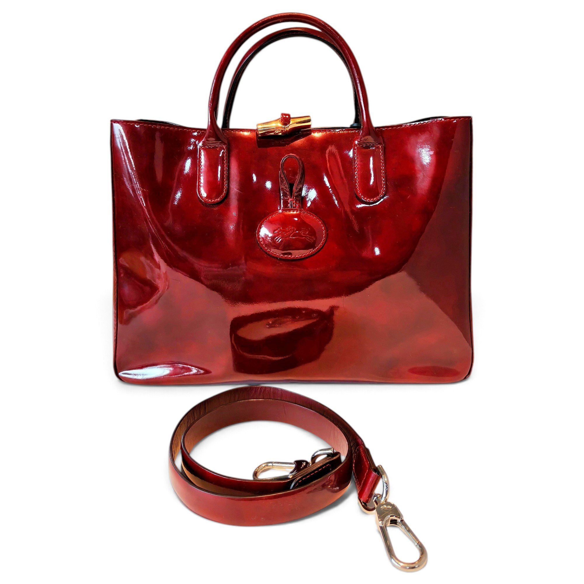 Roseau patent leather bag