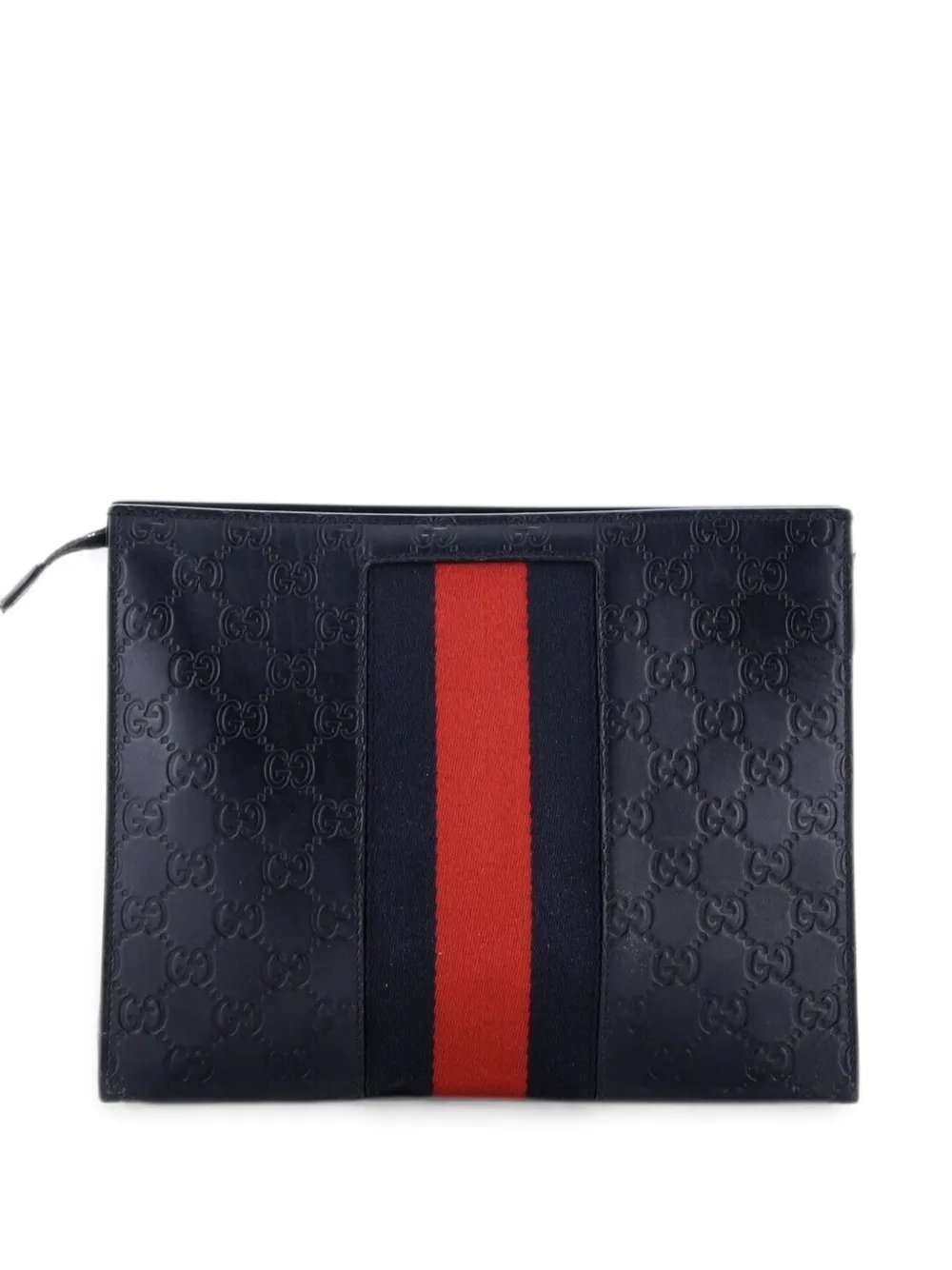 Web Zip Pouch Guccissima Leather clutch bag