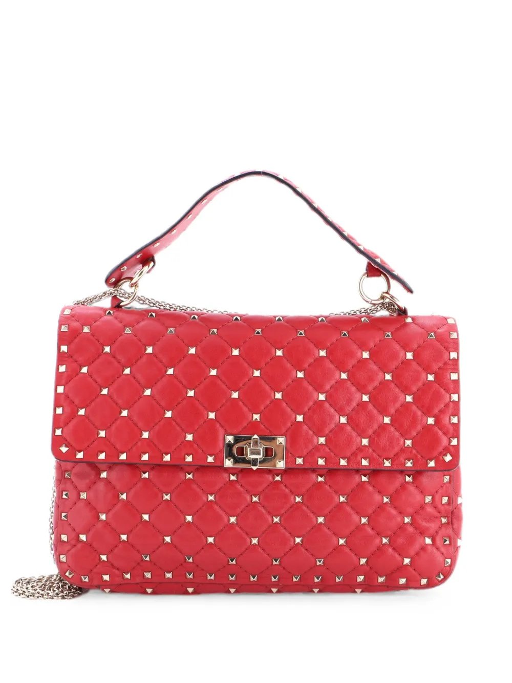 Rockstud Spike Flap Bag Quilted Leather Large shoulder bag