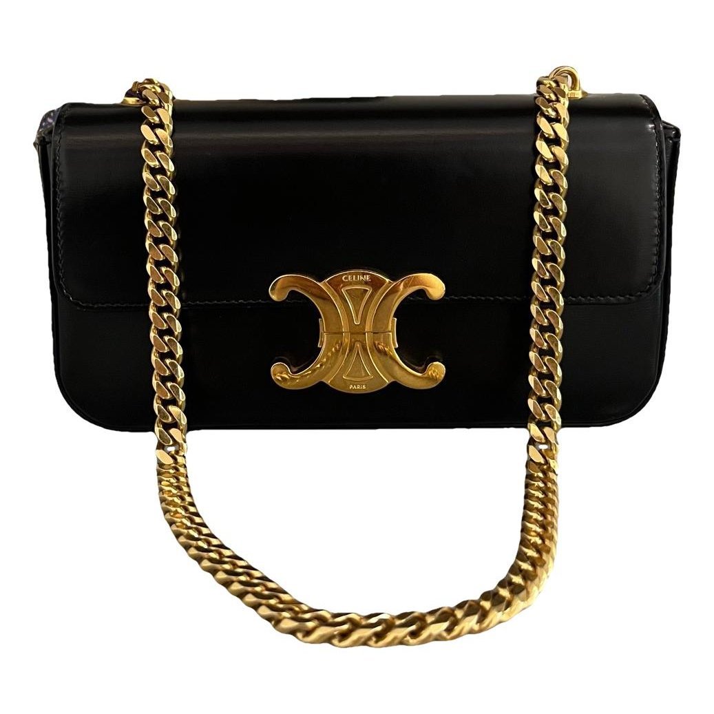 Triomphe chain leather handbag