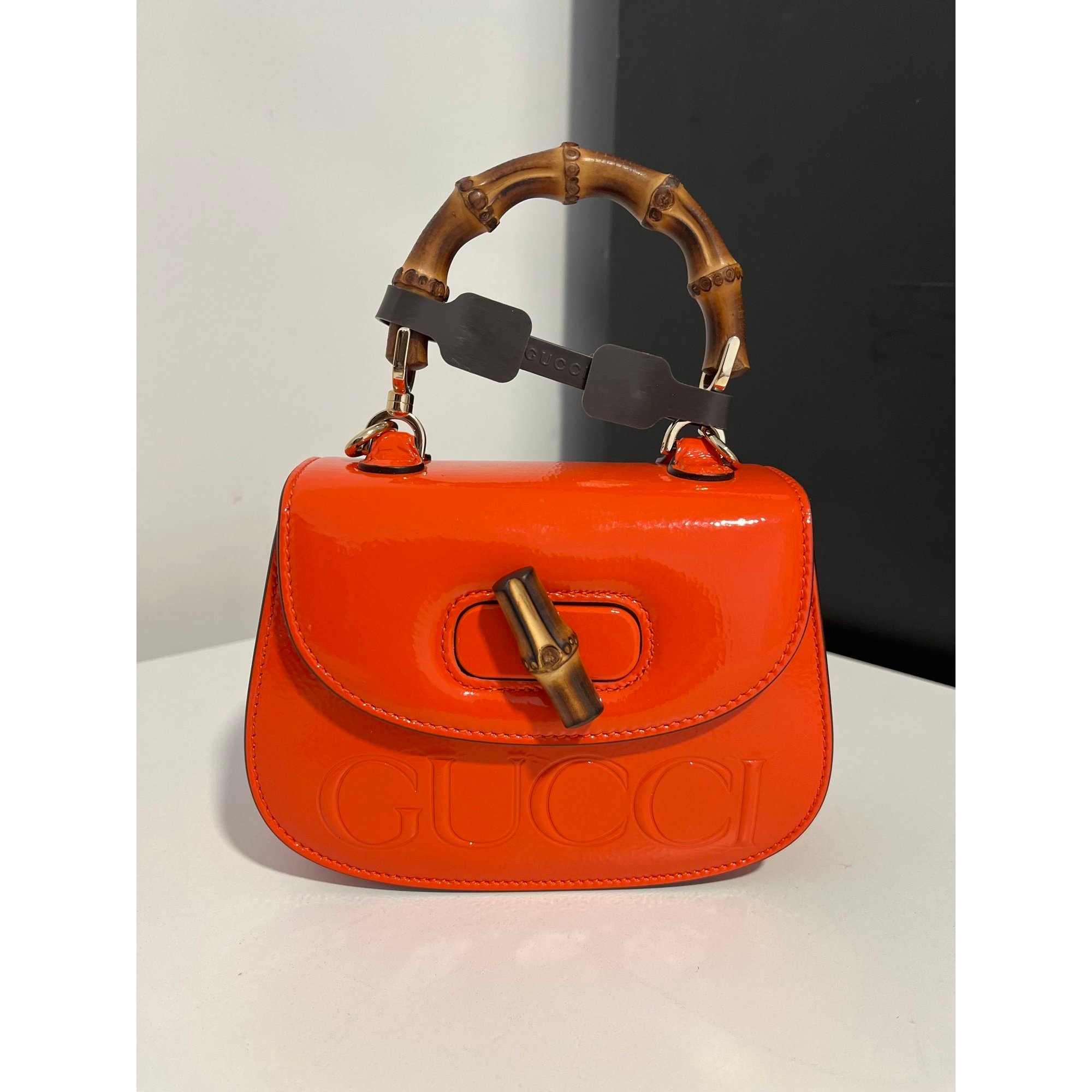 Convertible Bamboo Top Handle leather handbag
