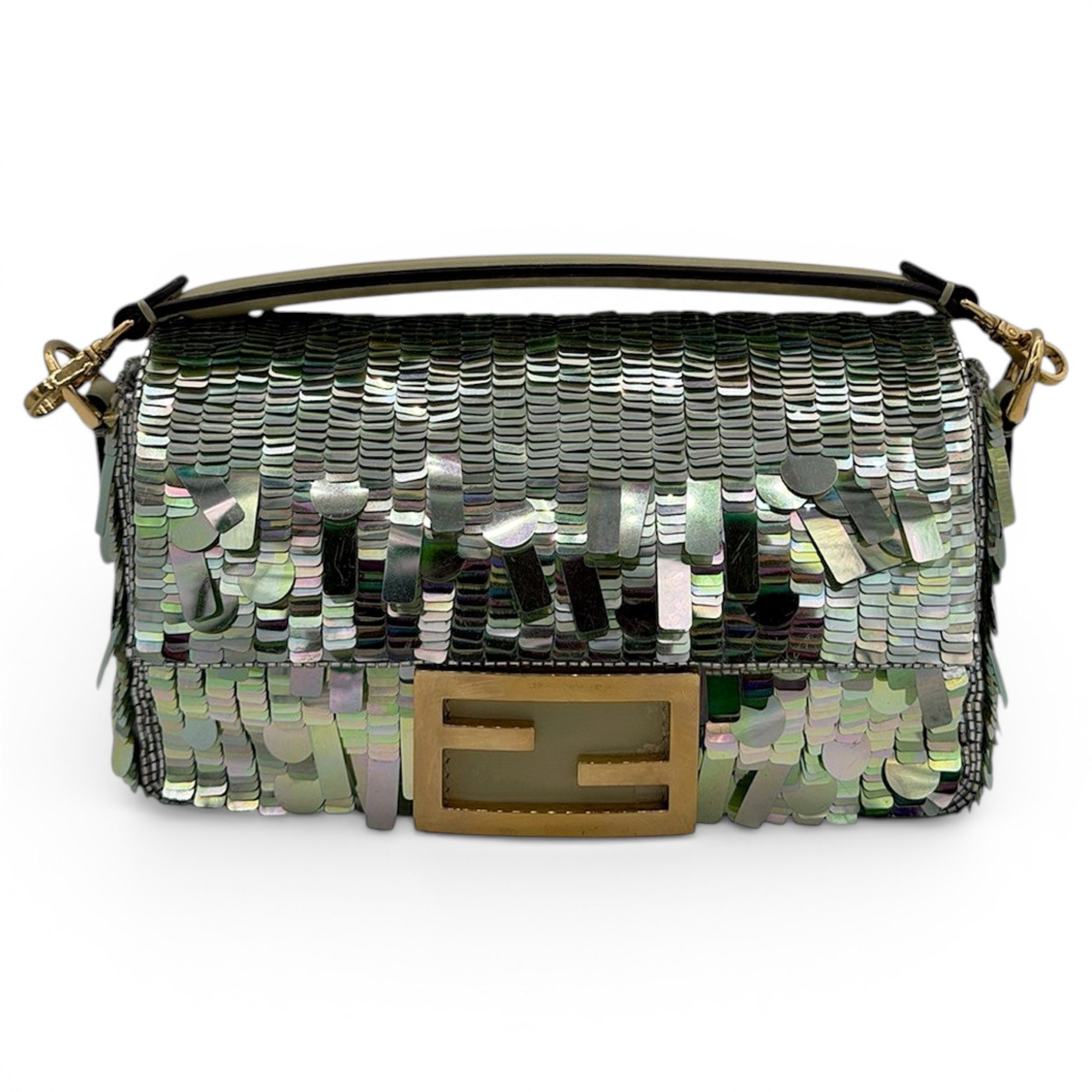 Baguette glitter clutch bag
