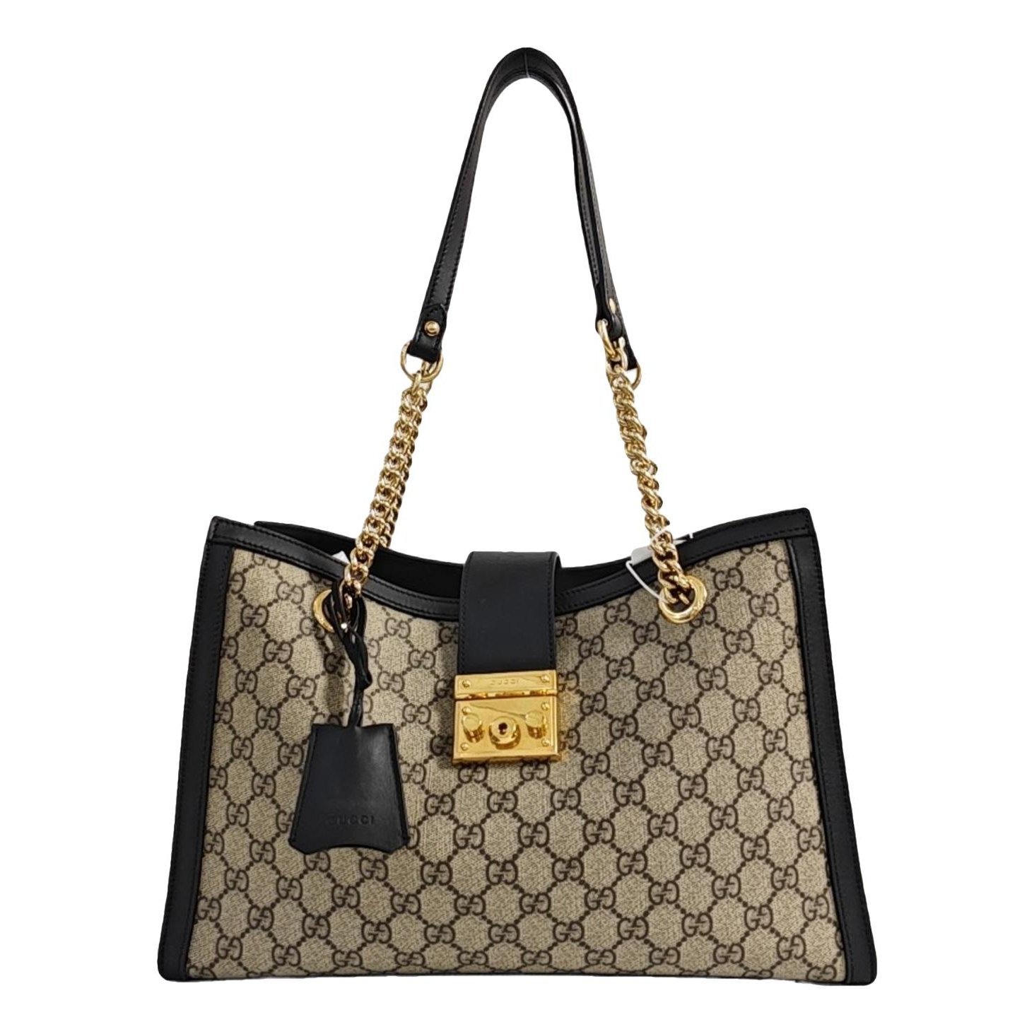 Padlock leather handbag