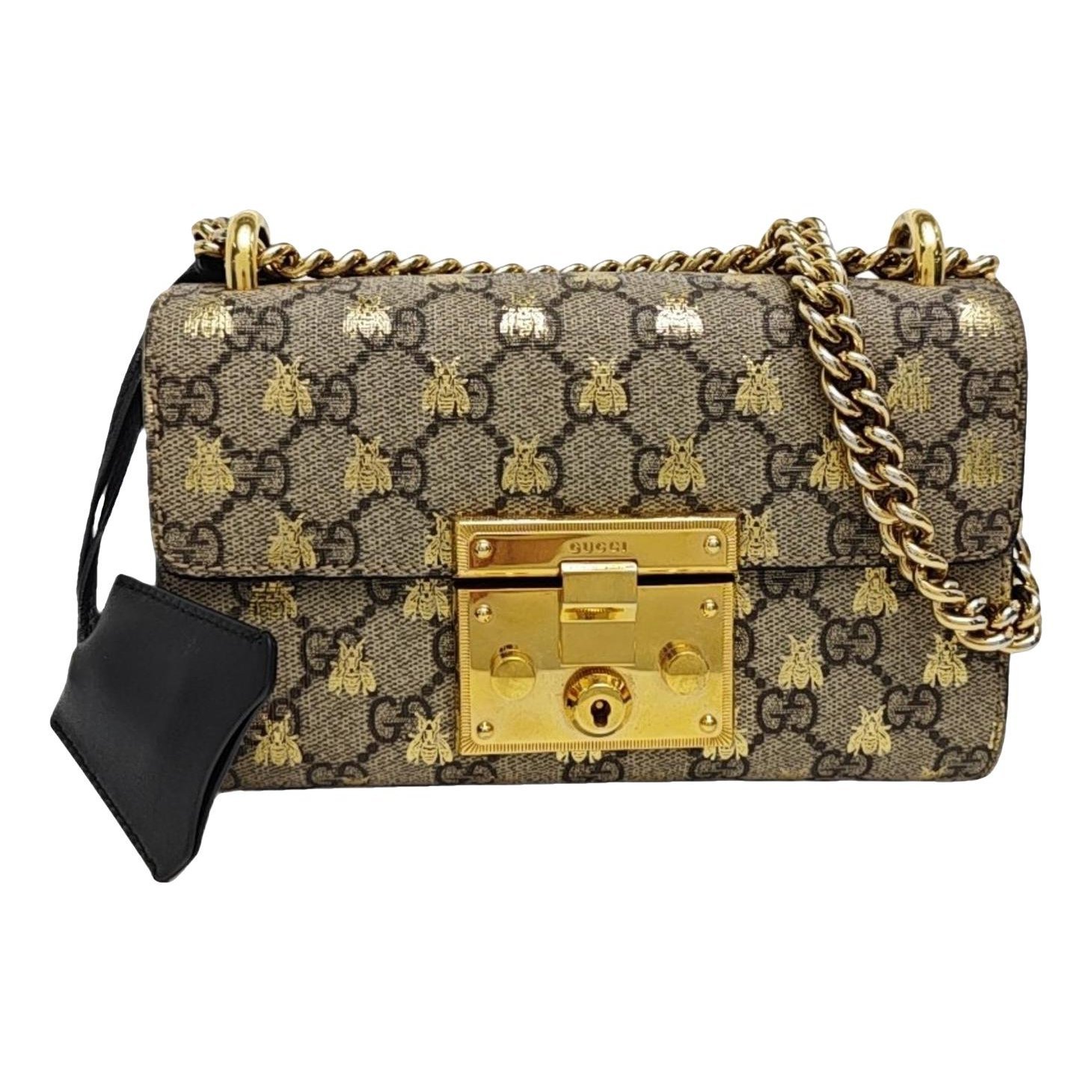 Padlock leather handbag