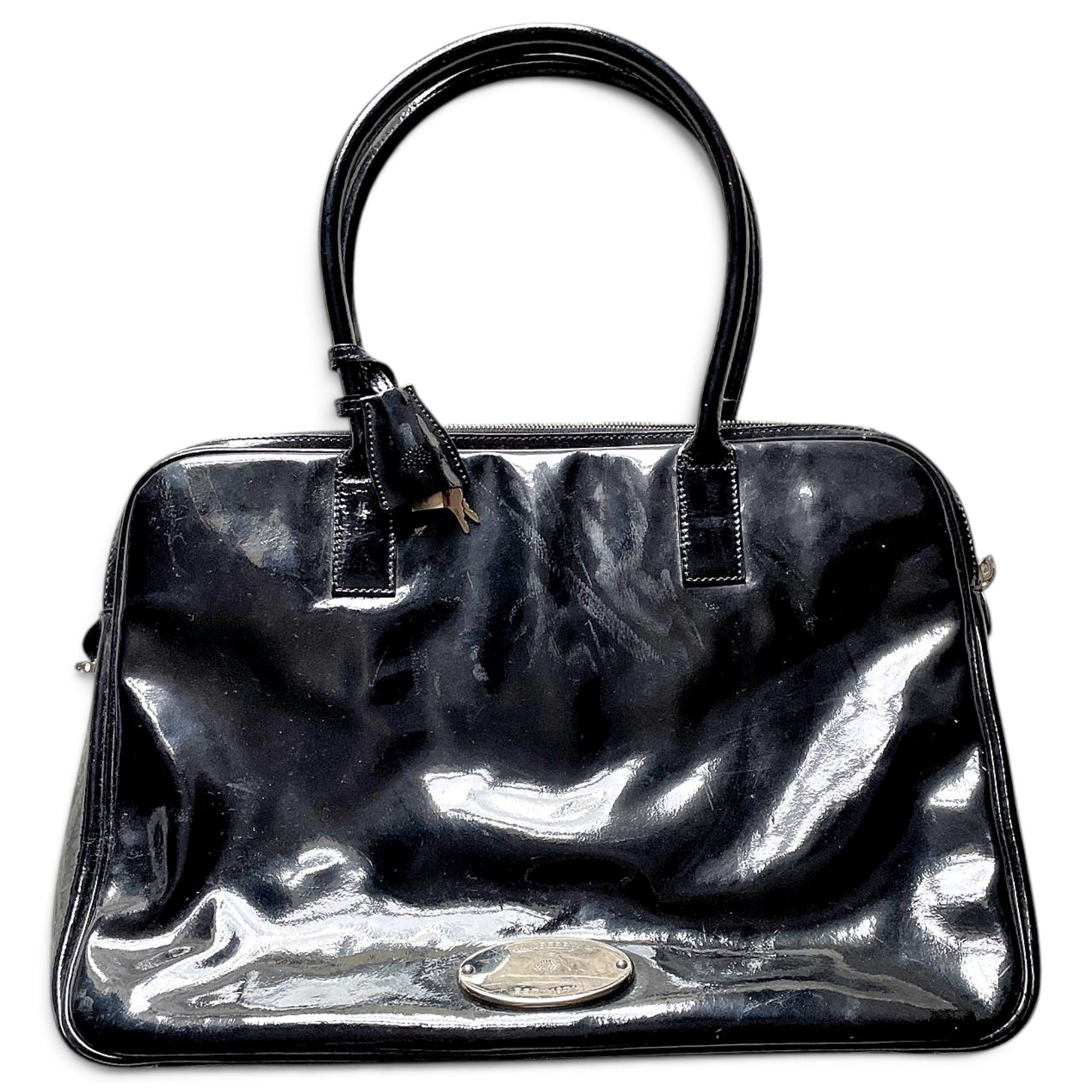 Patent leather handbag