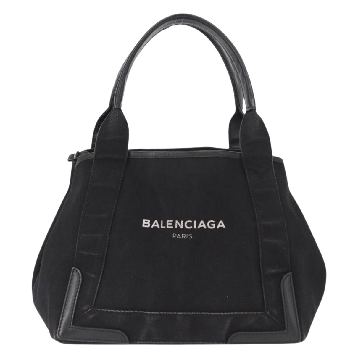 Navy cabas cloth handbag