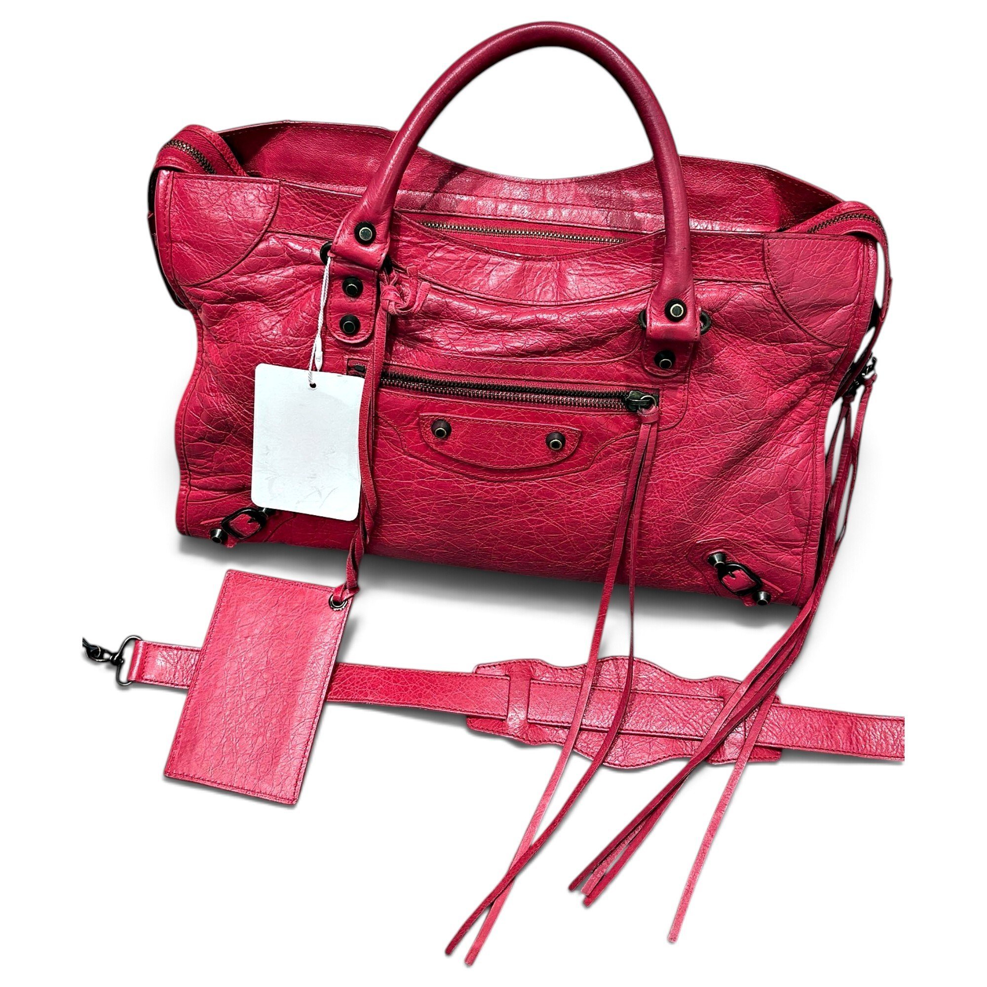 City leather handbag