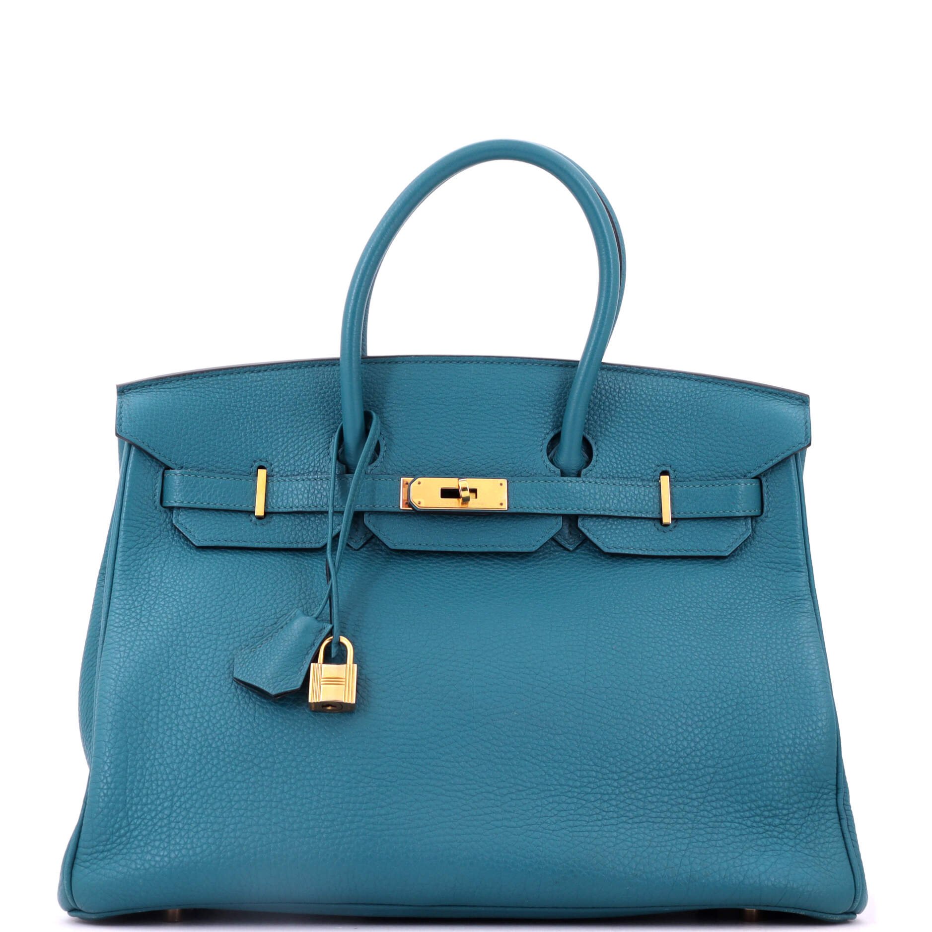 Birkin Handbag Bleu Izmir Togo with Gold Hardware 35