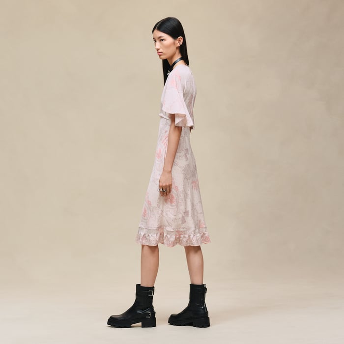 Rose Opaline "Aux Champs Remix" Ruffled Tulip Dress