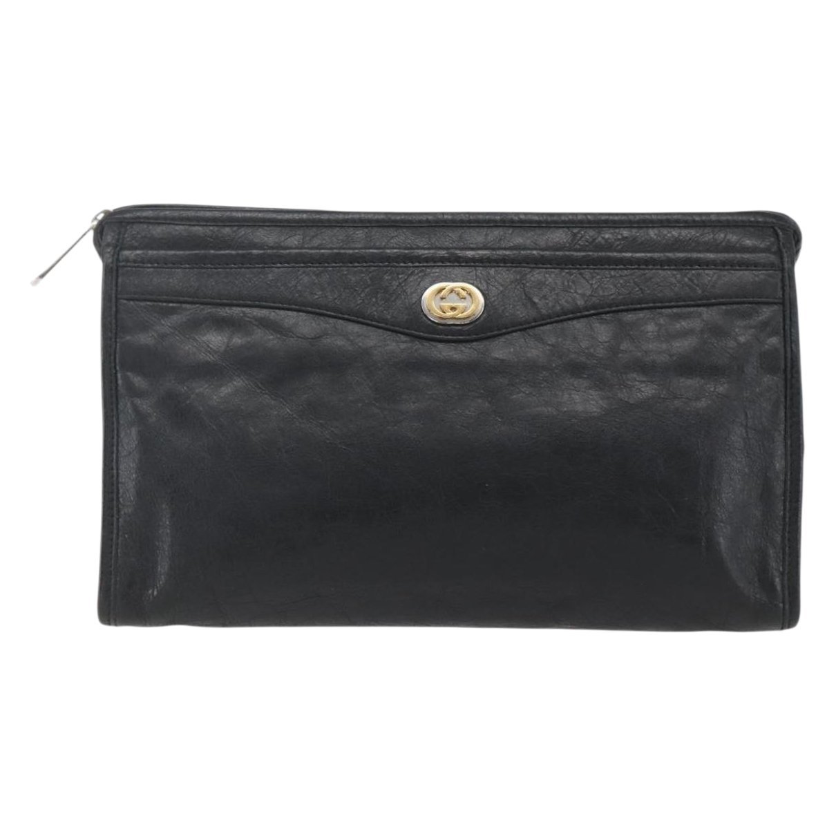 Leather clutch bag
