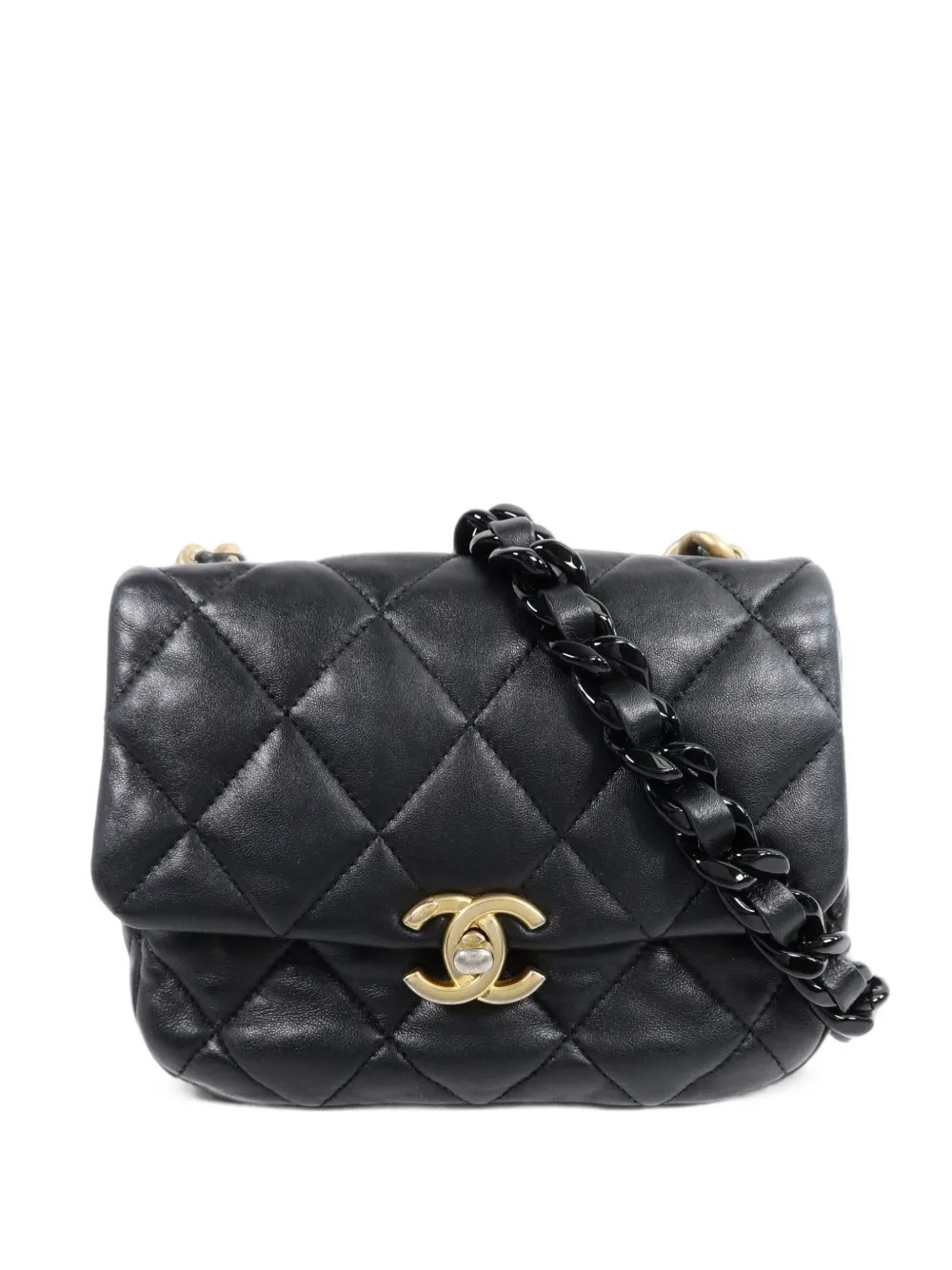 CC turn-lock chain cross body mini bag
