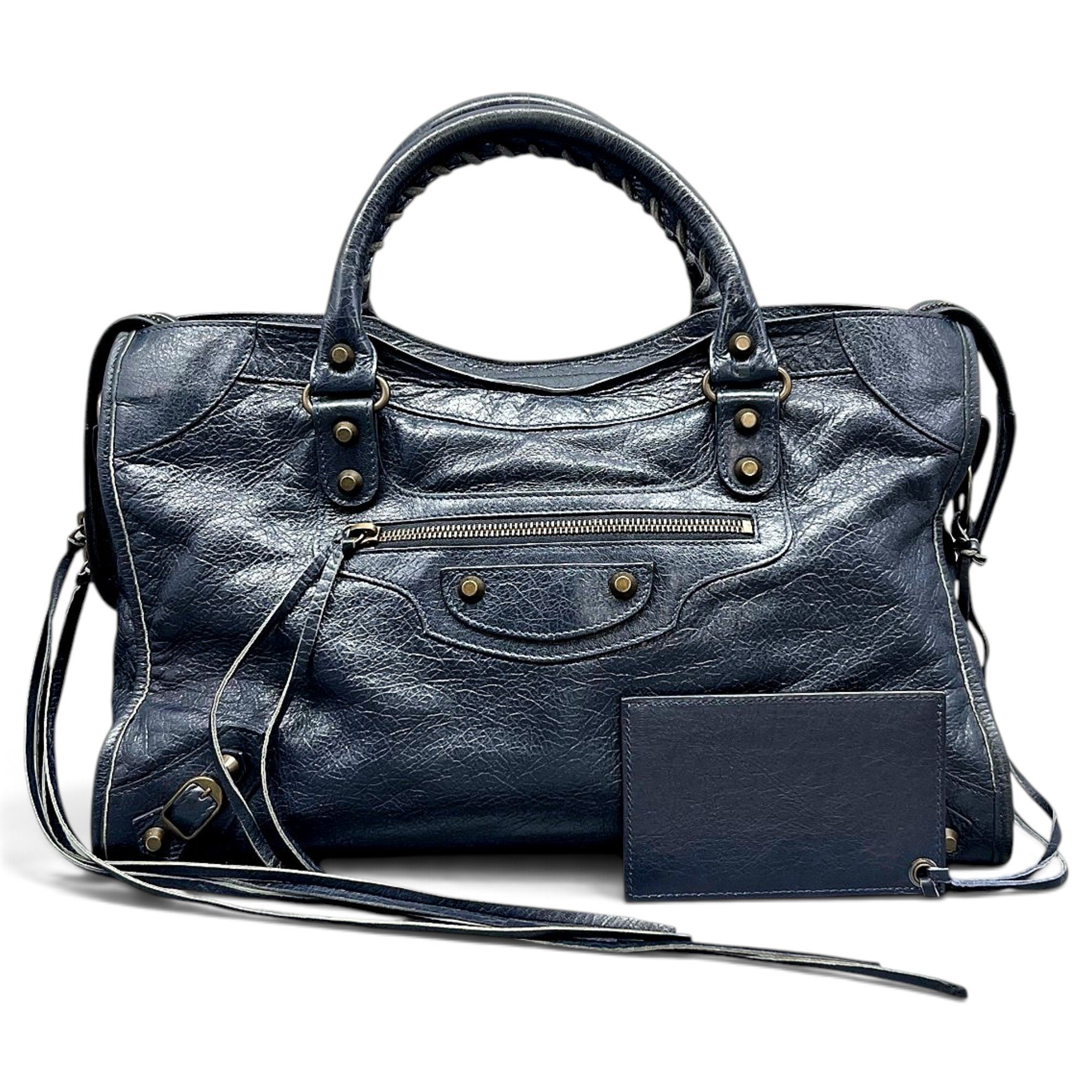 City leather handbag