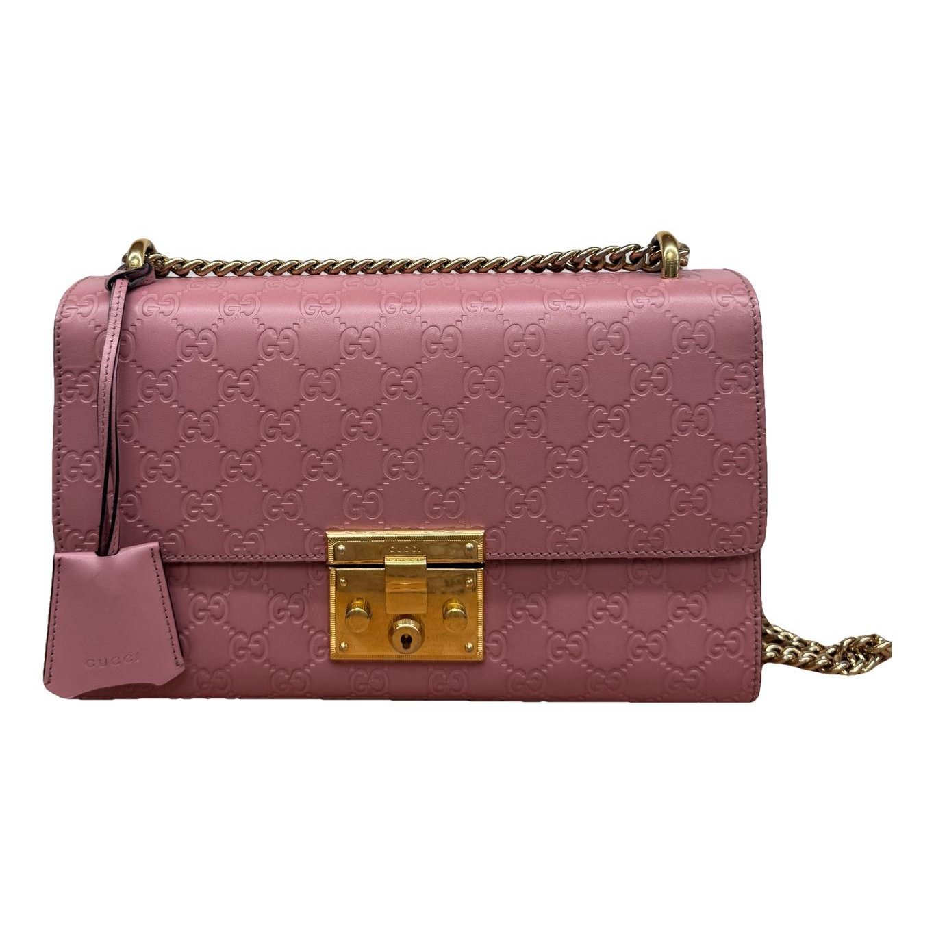 Padlock leather crossbody bag