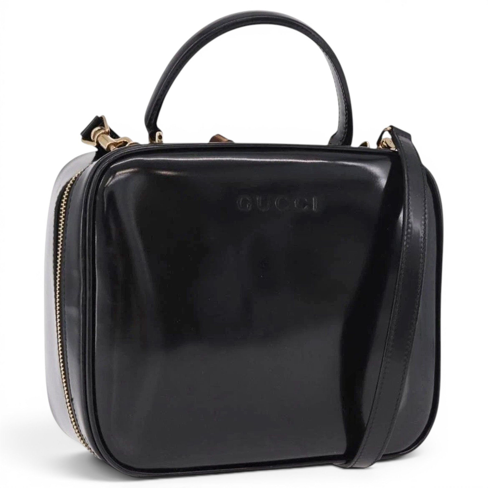 Patent leather handbag