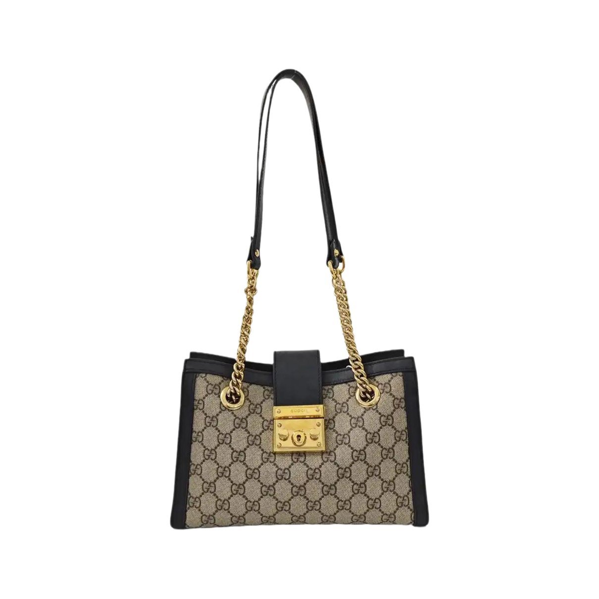 Padlock leather handbag