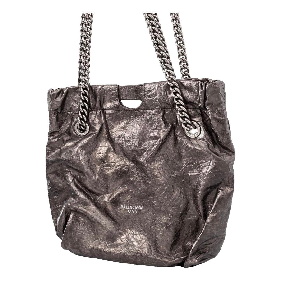 Crush leather handbag