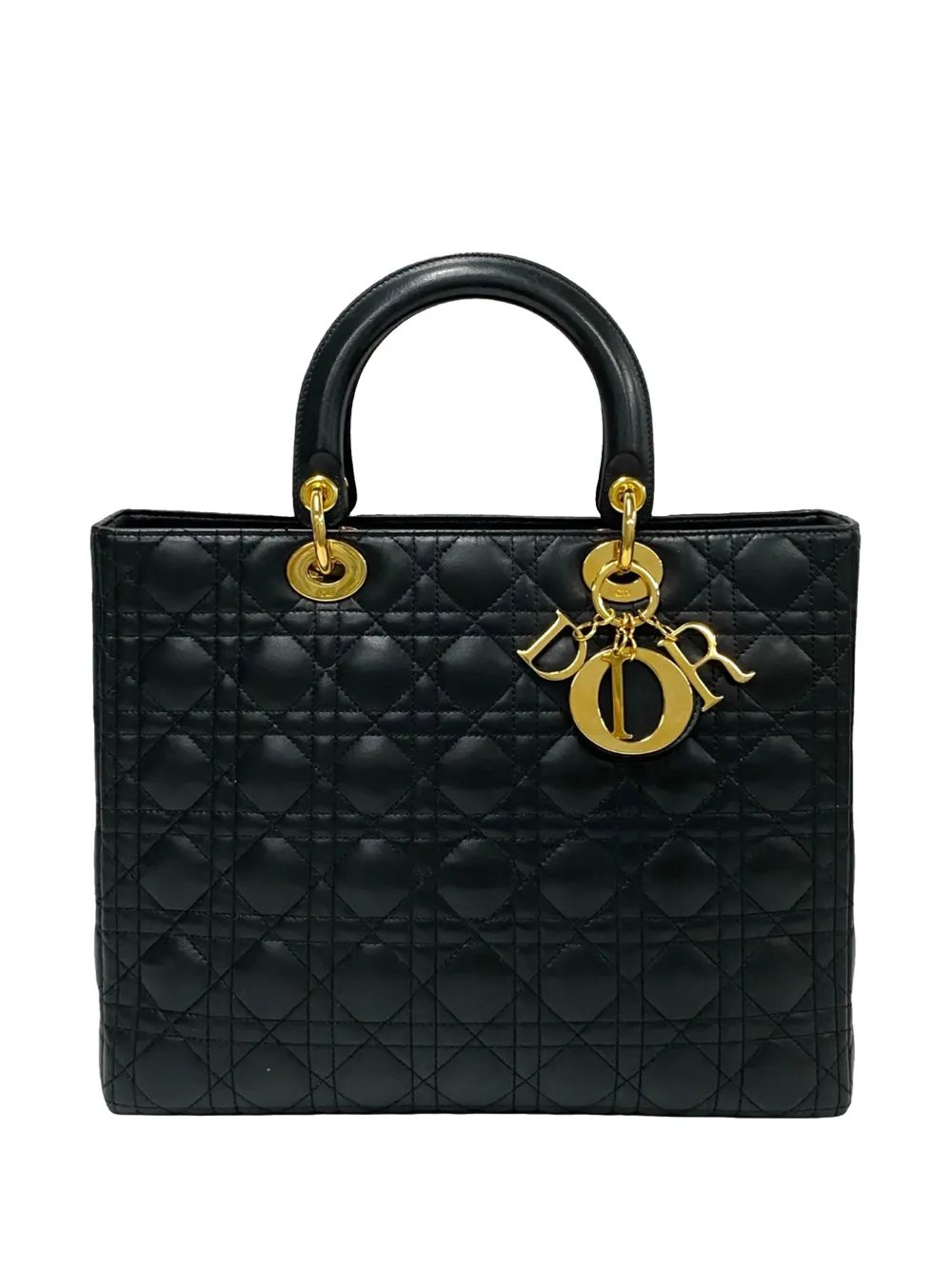 1999 Large Lambskin Cannage Lady Dior satchel