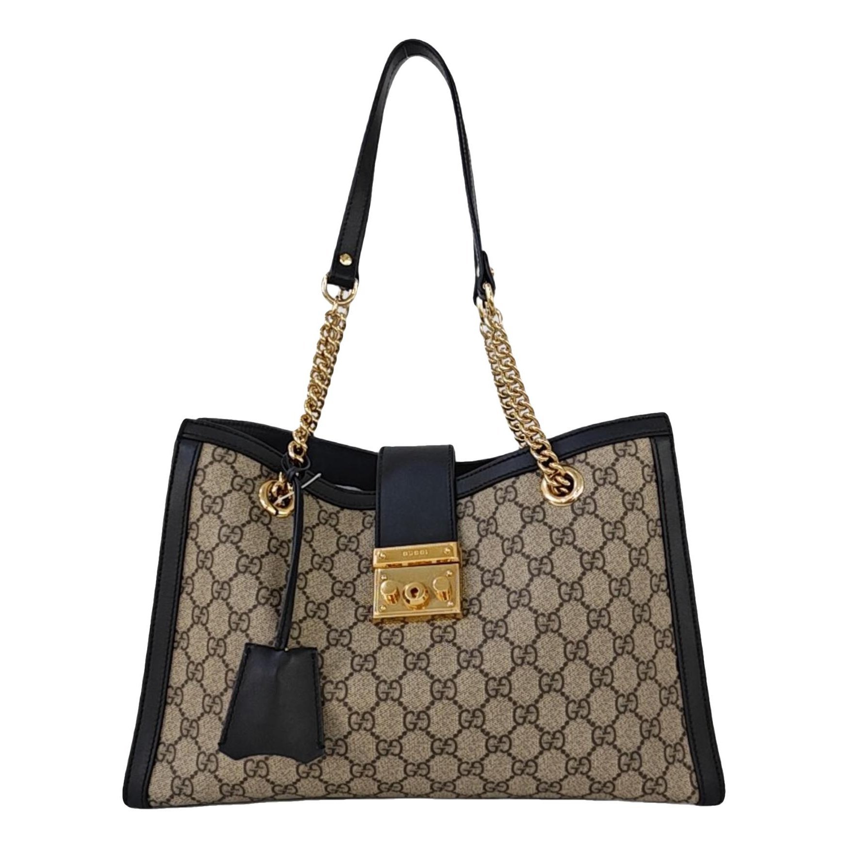 Padlock leather handbag