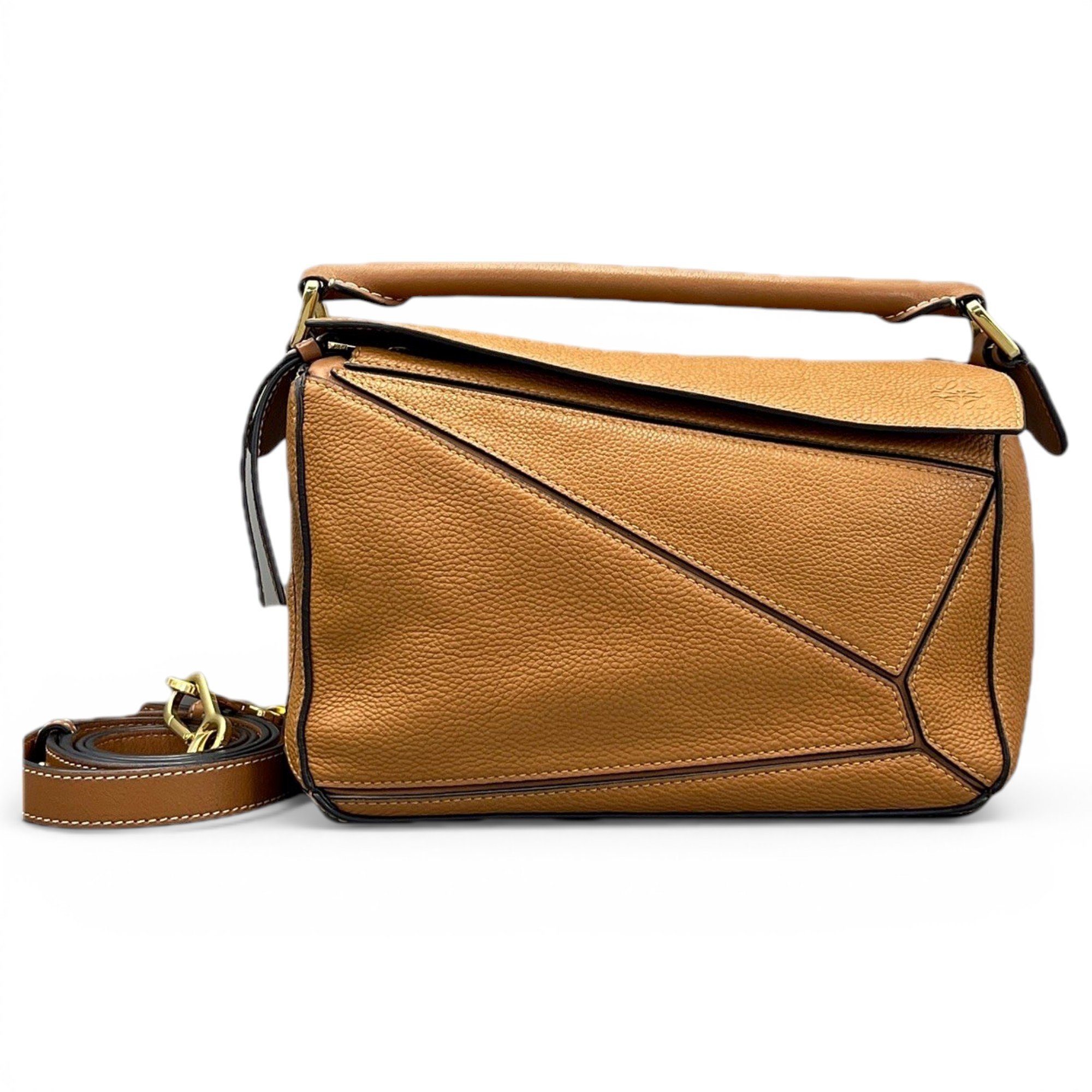 Puzzle leather handbag
