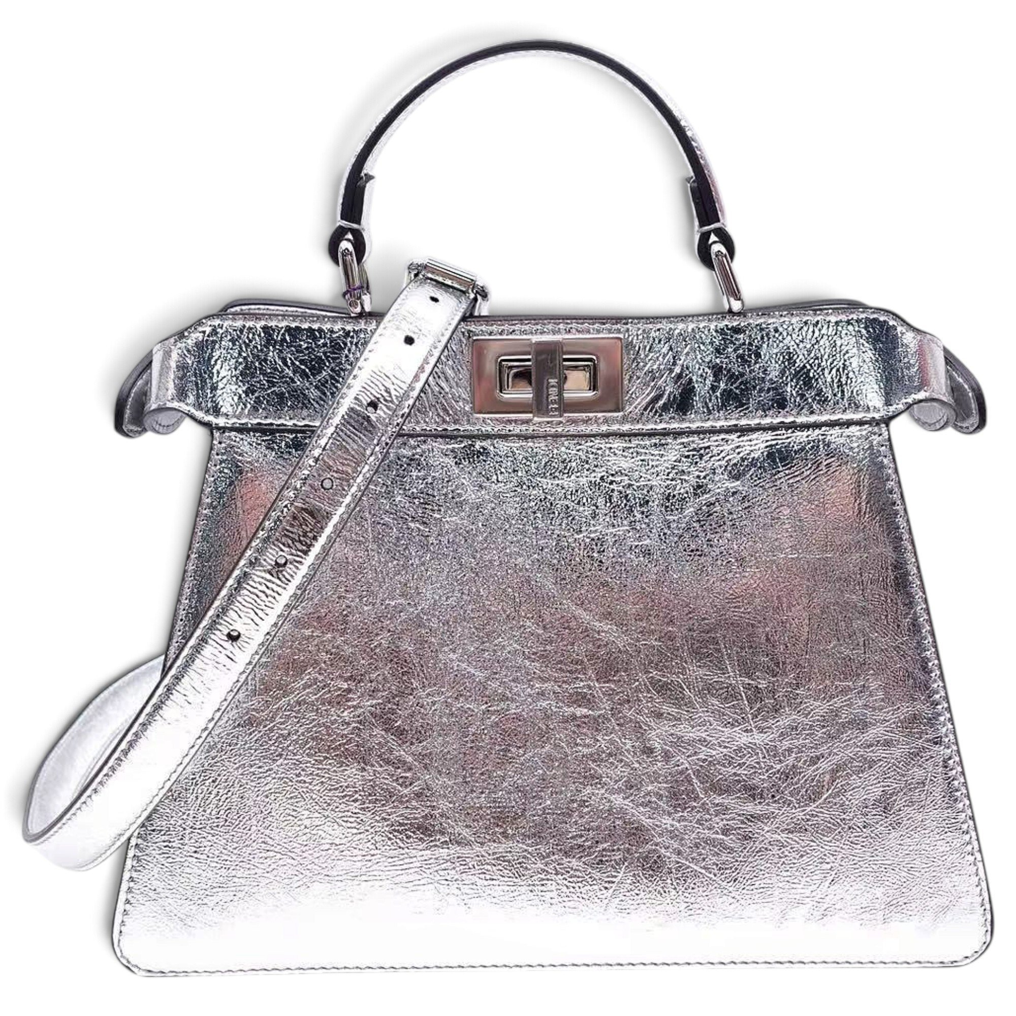 Peekaboo patent leather handbag