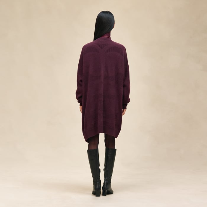 Rouge Bordeaux Long Cashmere Cardigan