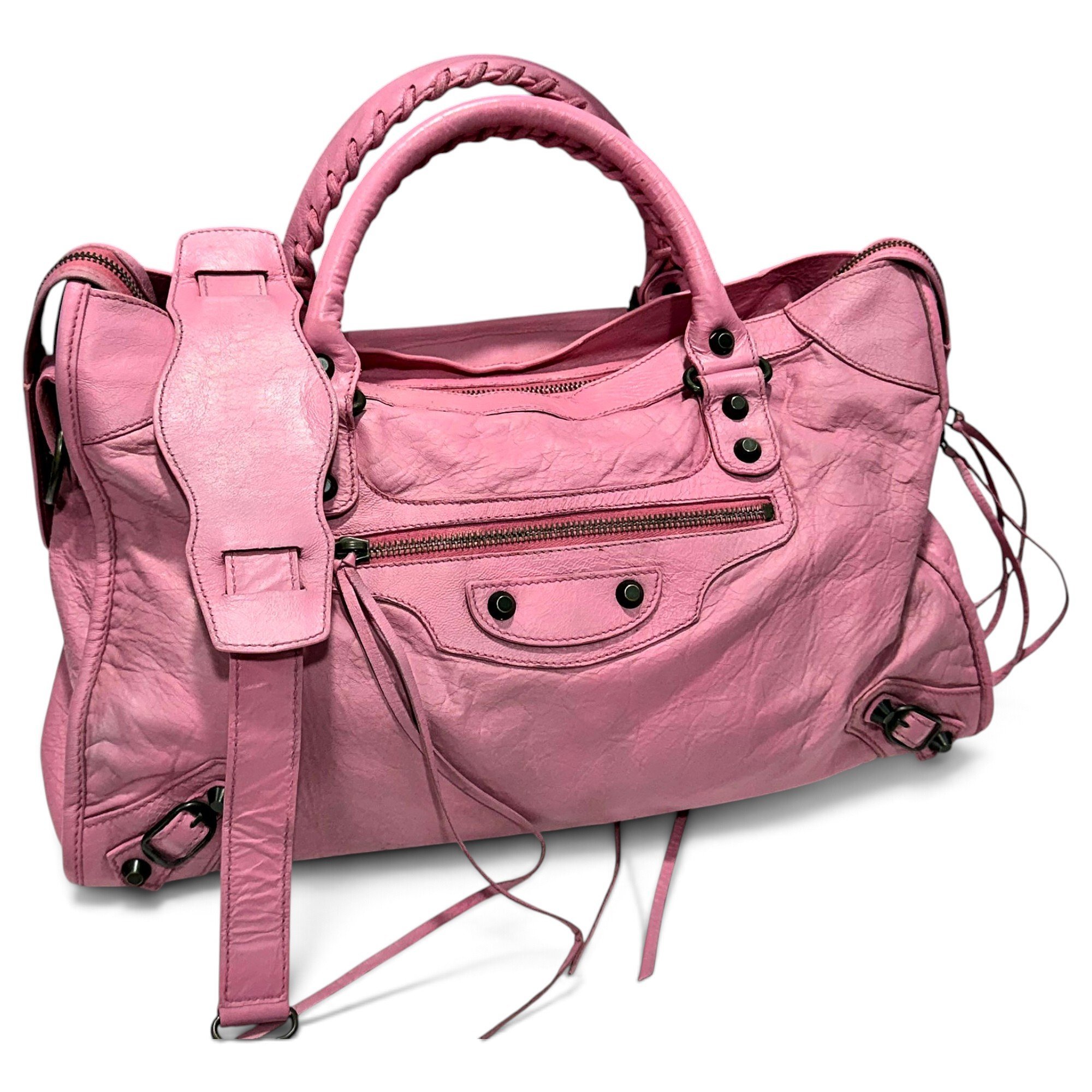 City leather handbag
